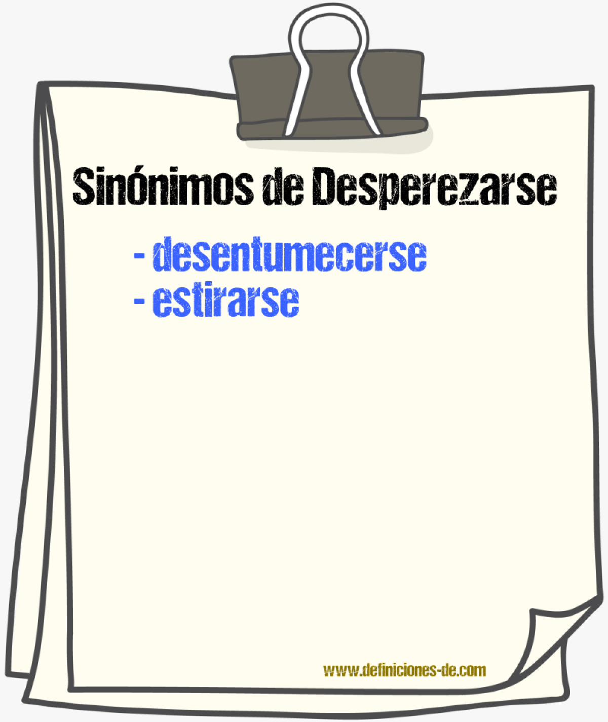 Sinnimos de desperezarse