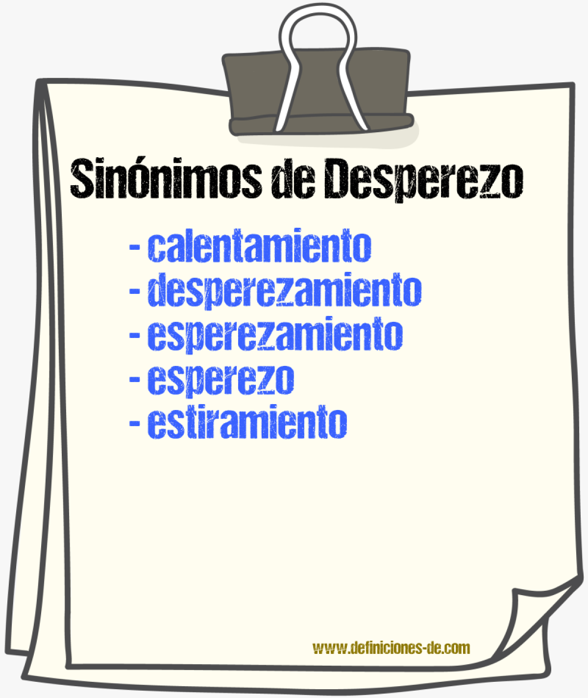 Sinnimos de desperezo