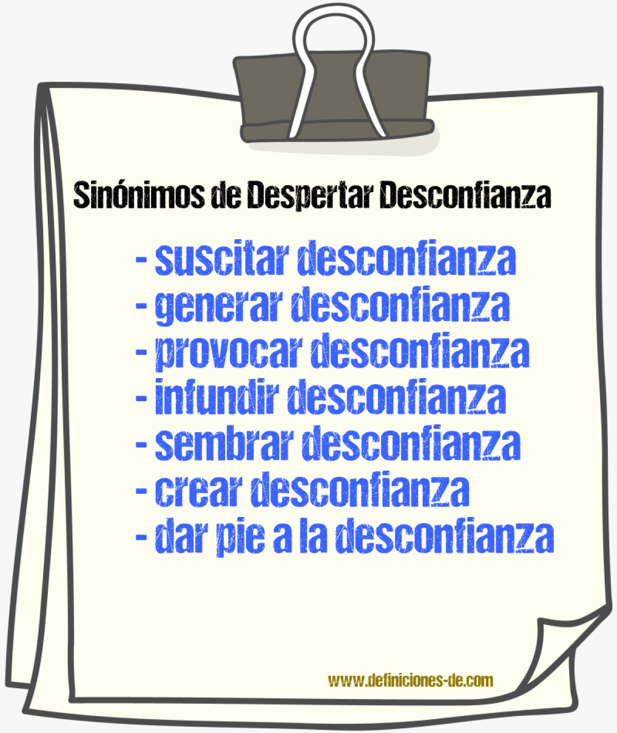 Sinónimos de despertar desconfianza