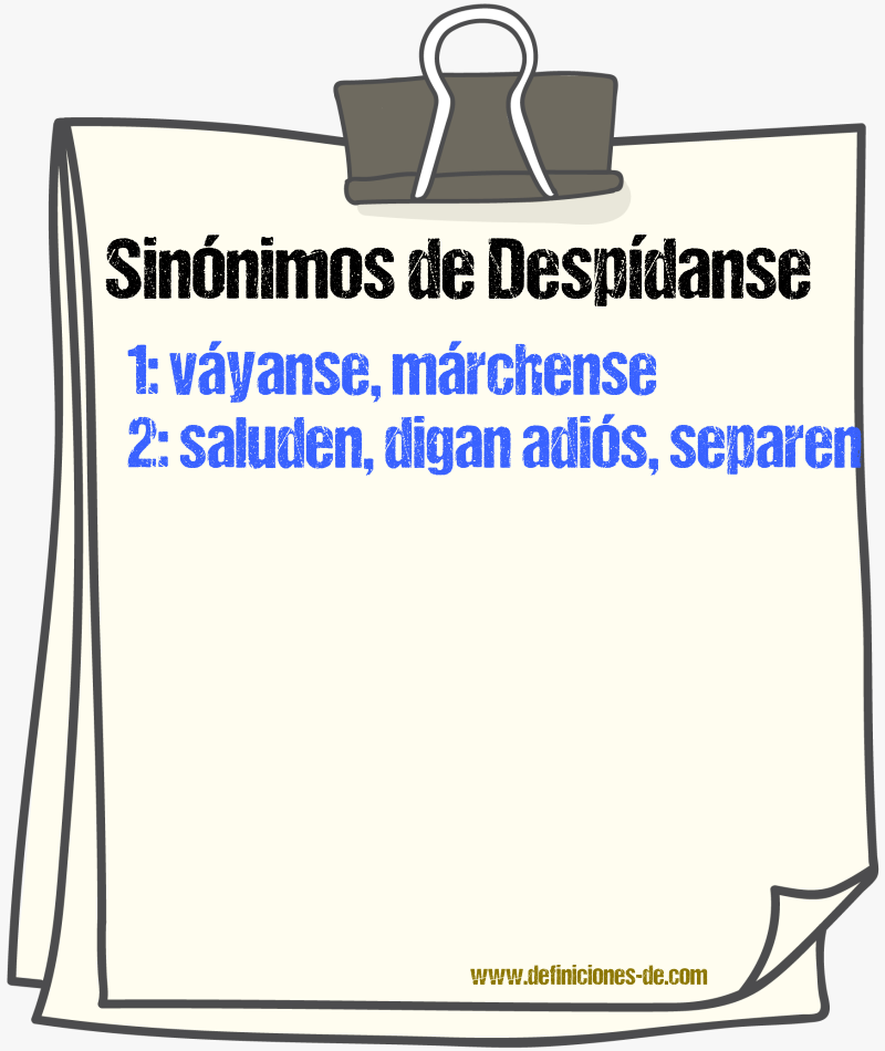 Sinónimos de despídanse