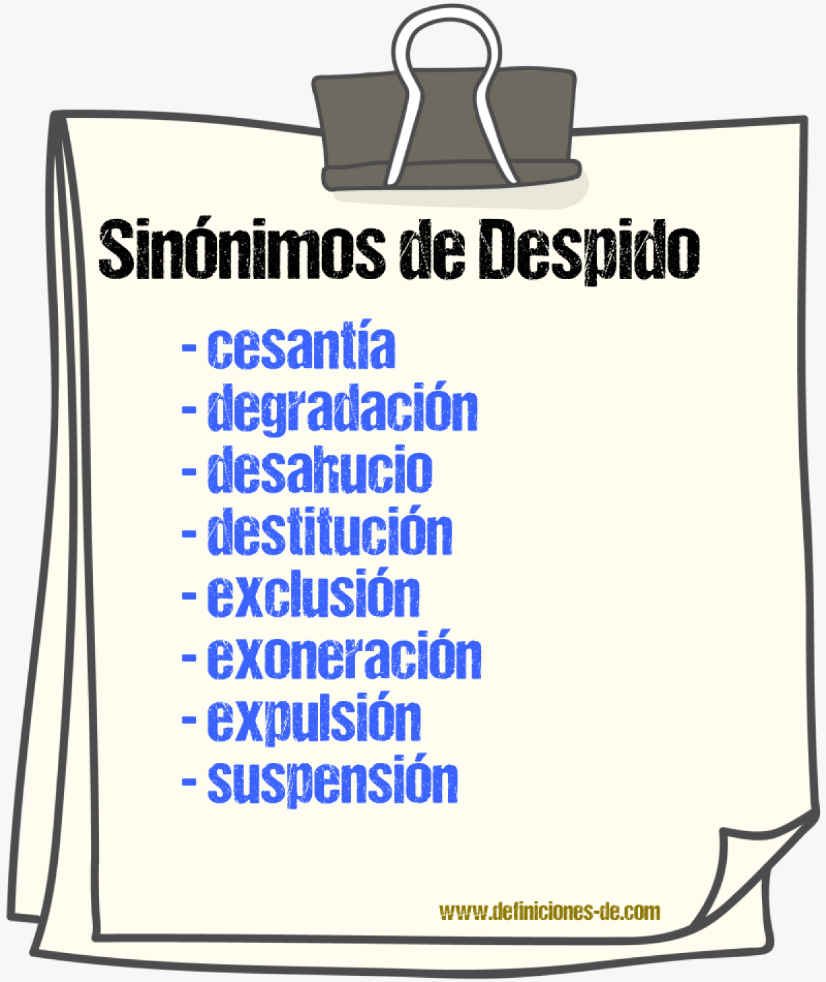 Sinnimos de despido