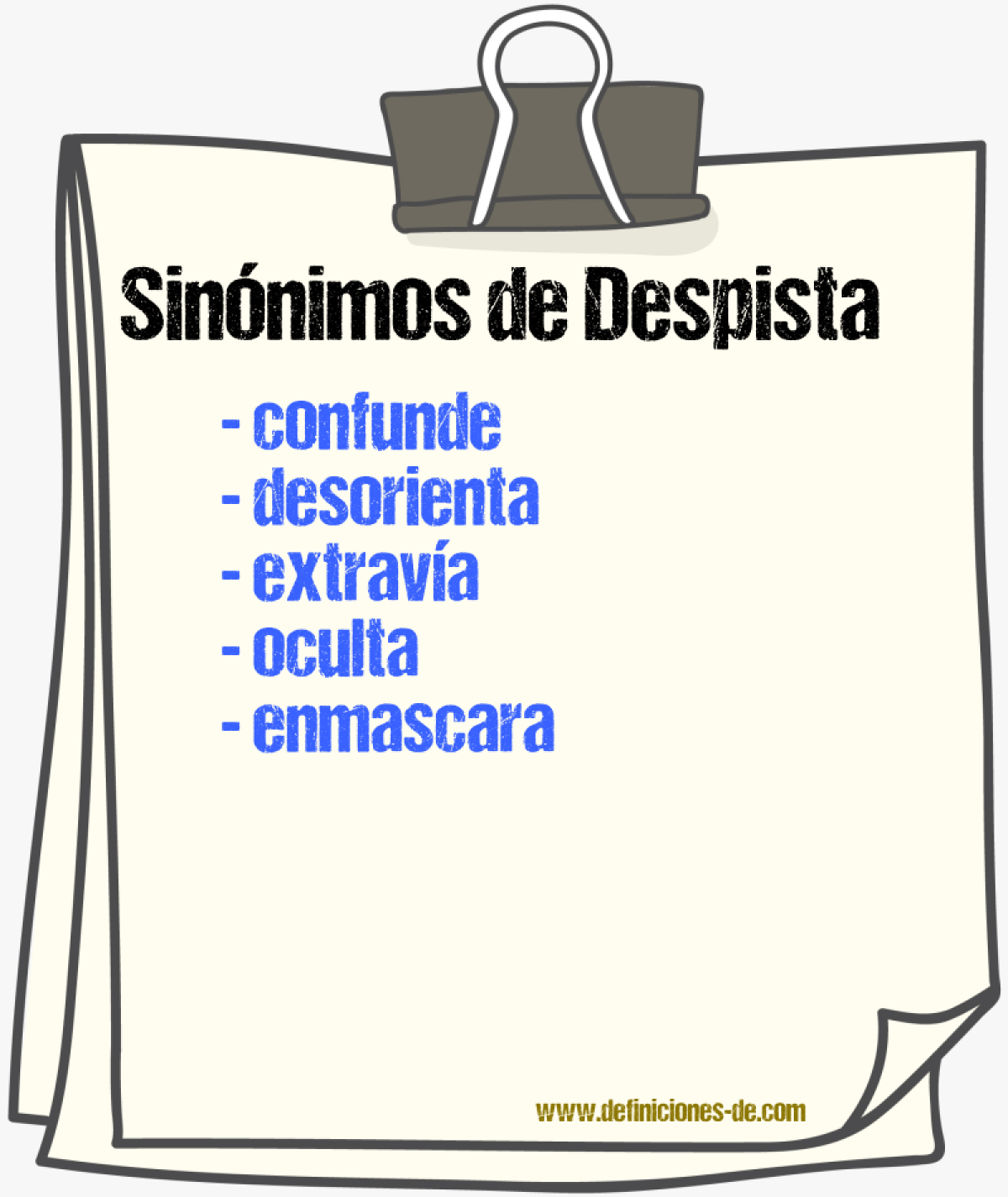 Sinónimos de despista