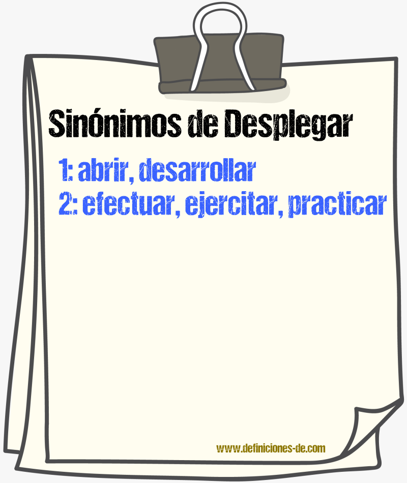 Sinnimos de desplegar