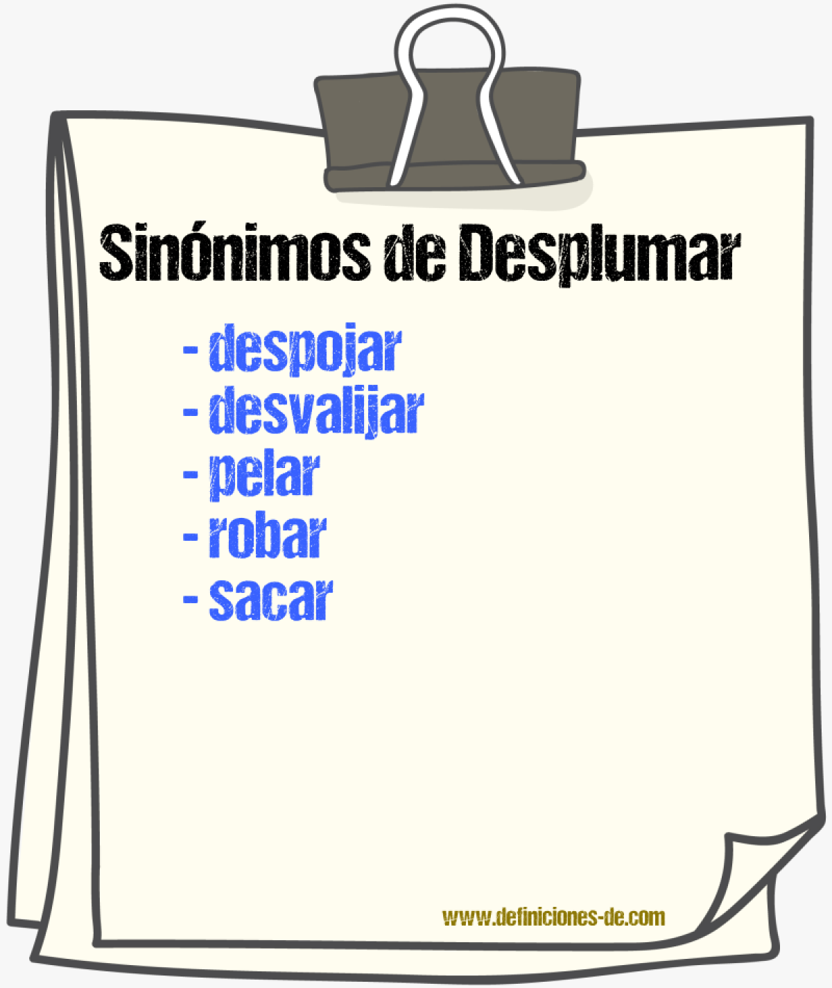 Sinnimos de desplumar