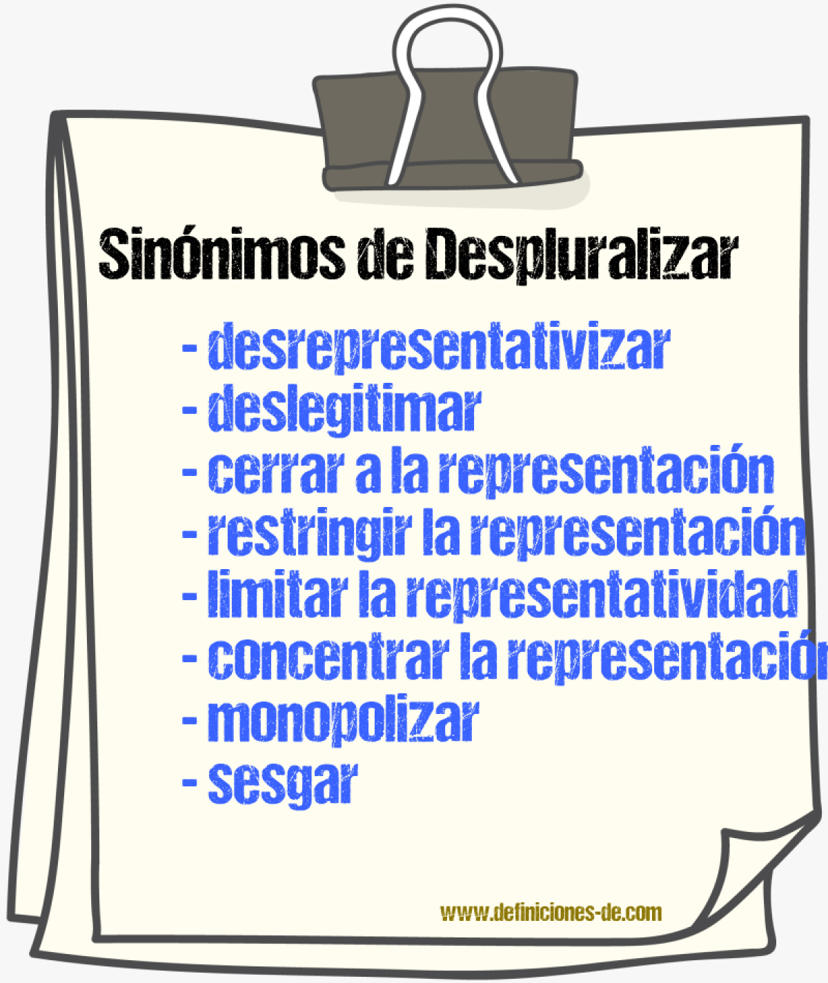 Sinónimos de despluralizar
