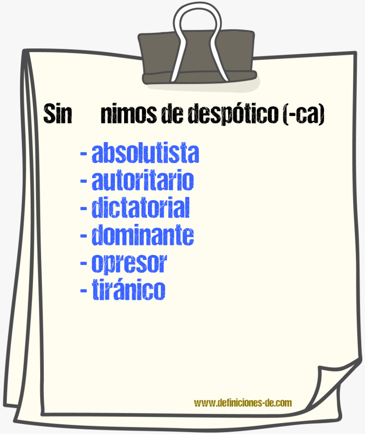 Sinnimos de desptico