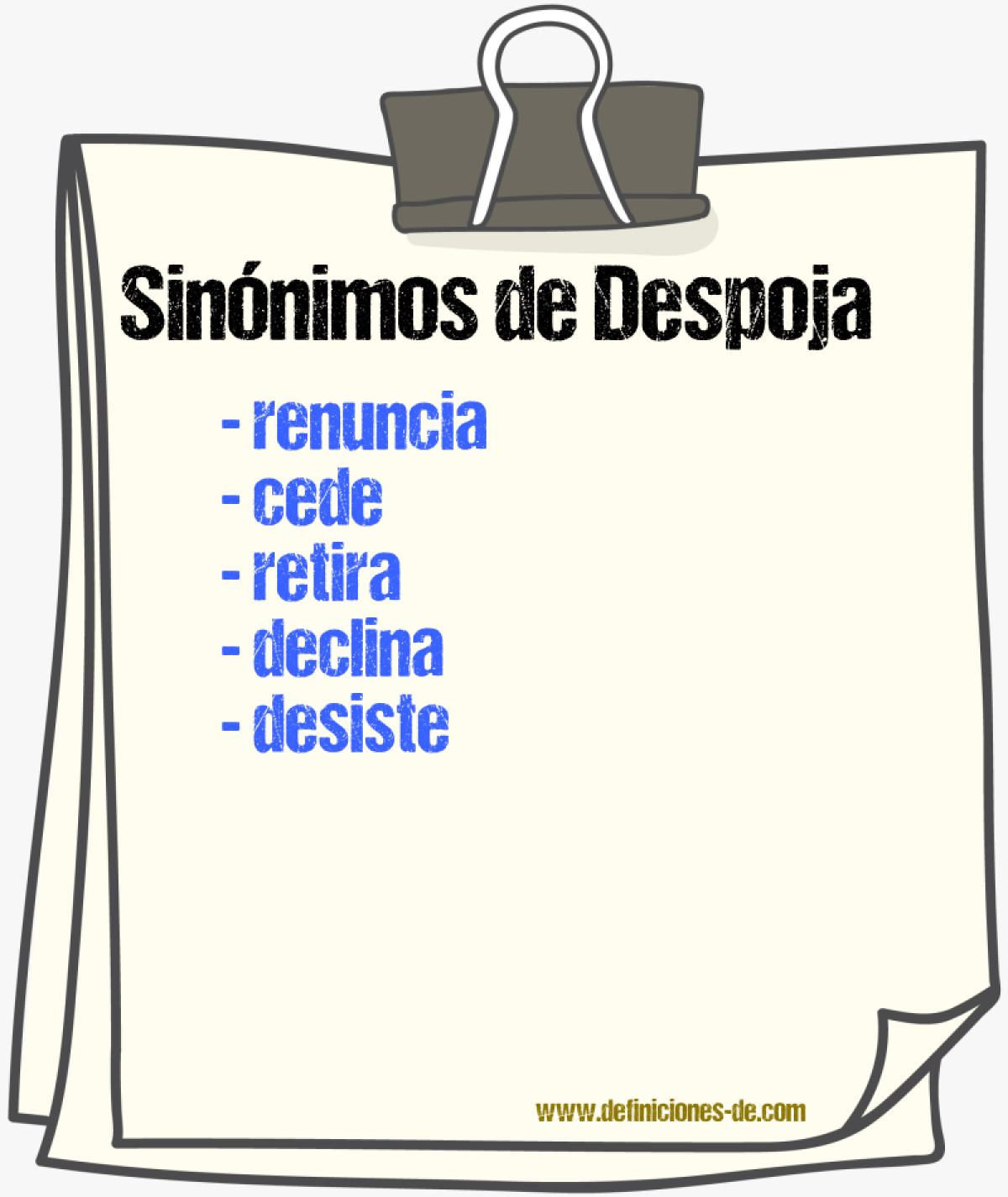Sinónimos de despoja