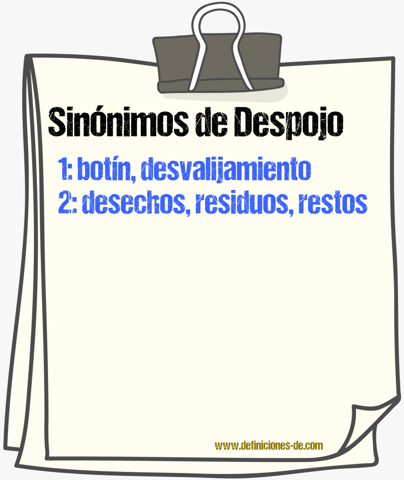 Sinnimos de despojo