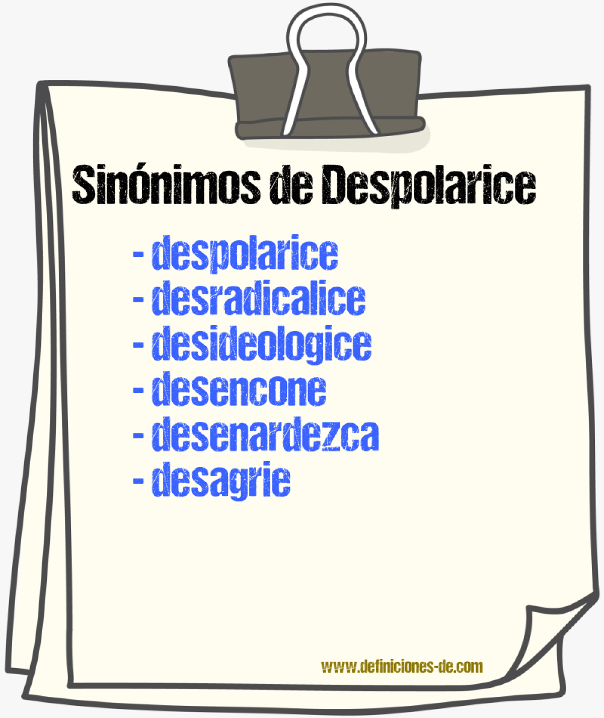 Sinónimos de despolarice