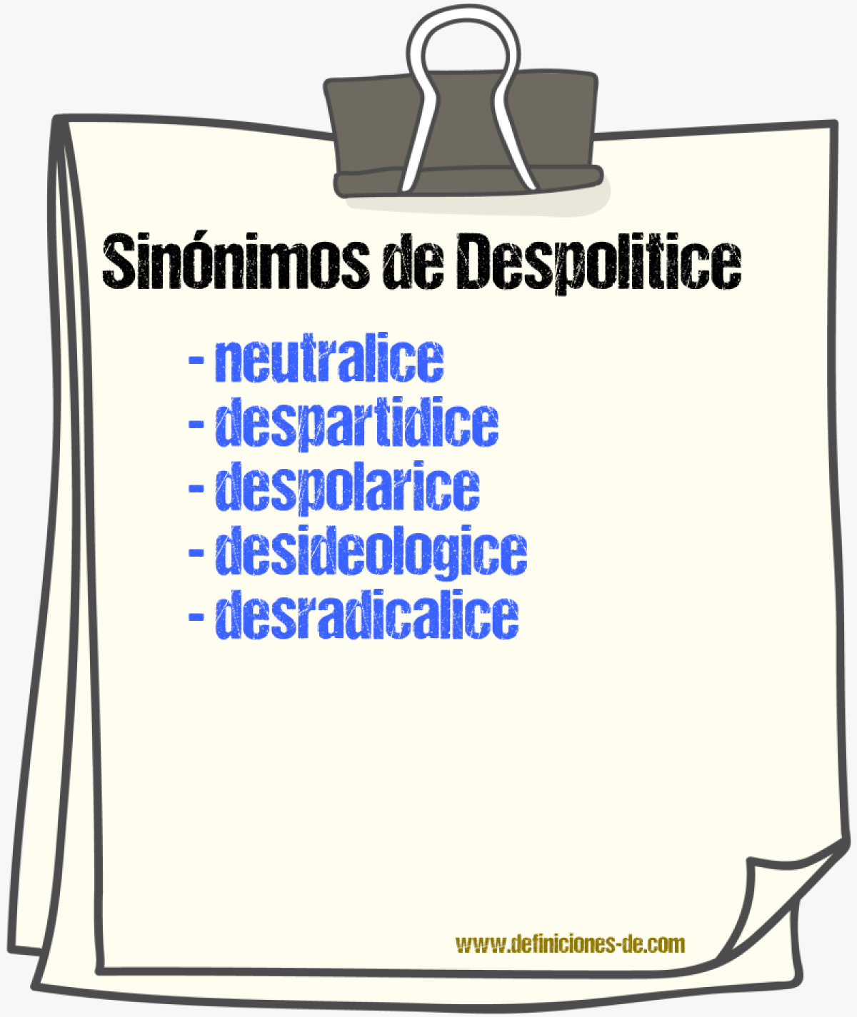 Sinónimos de despolitice