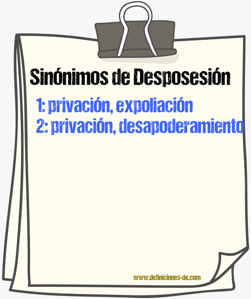 Sinónimos de desposesión