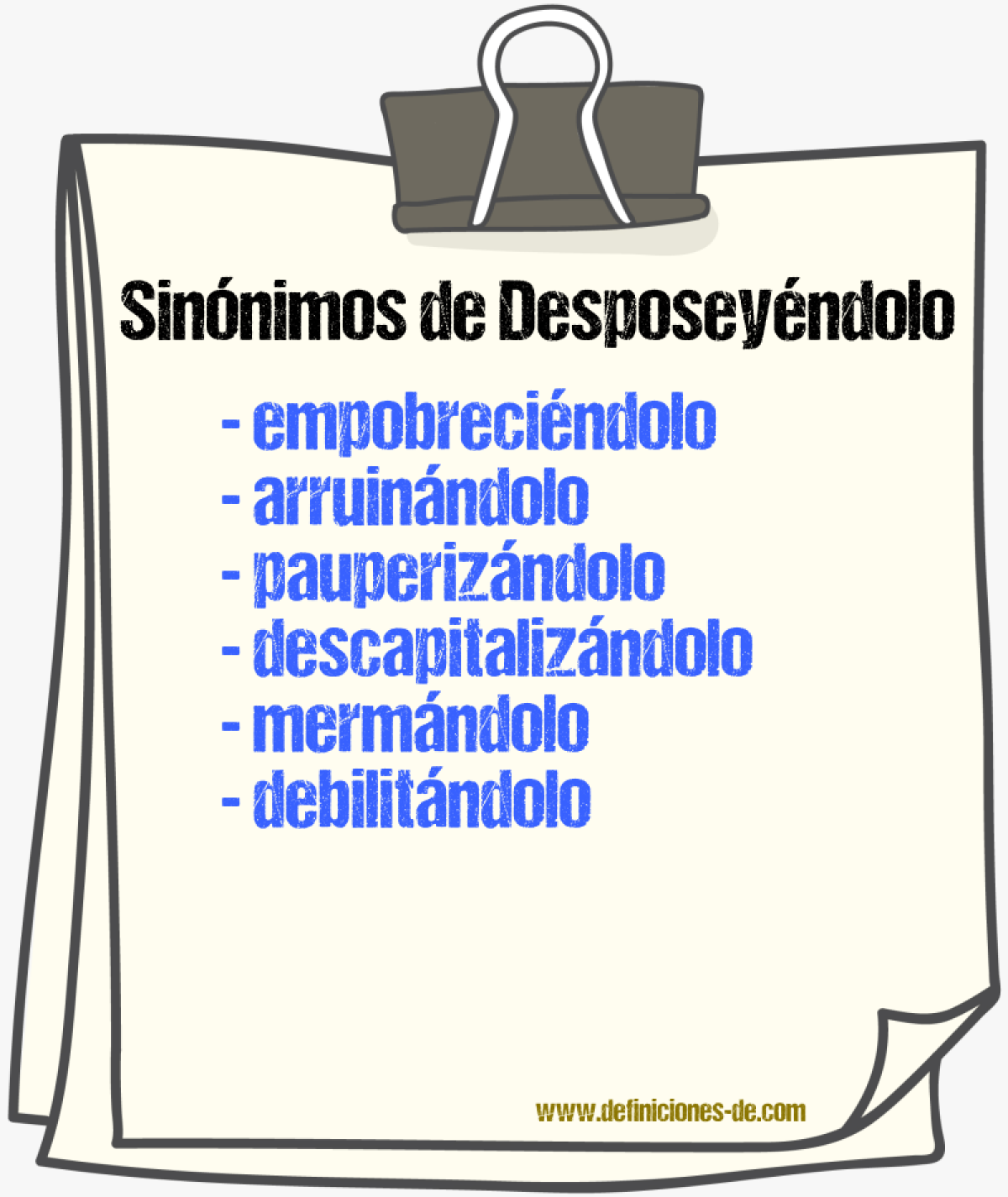 Sinónimos de desposeyéndolo