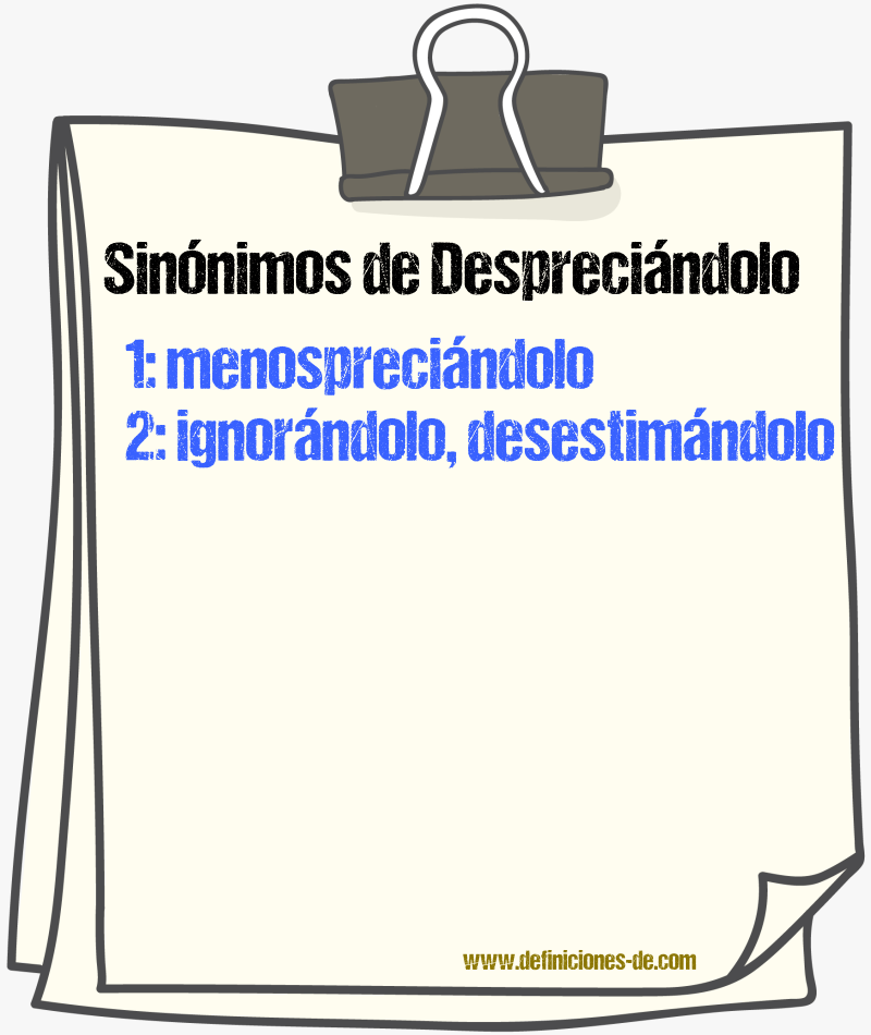 Sinónimos de despreciándolo