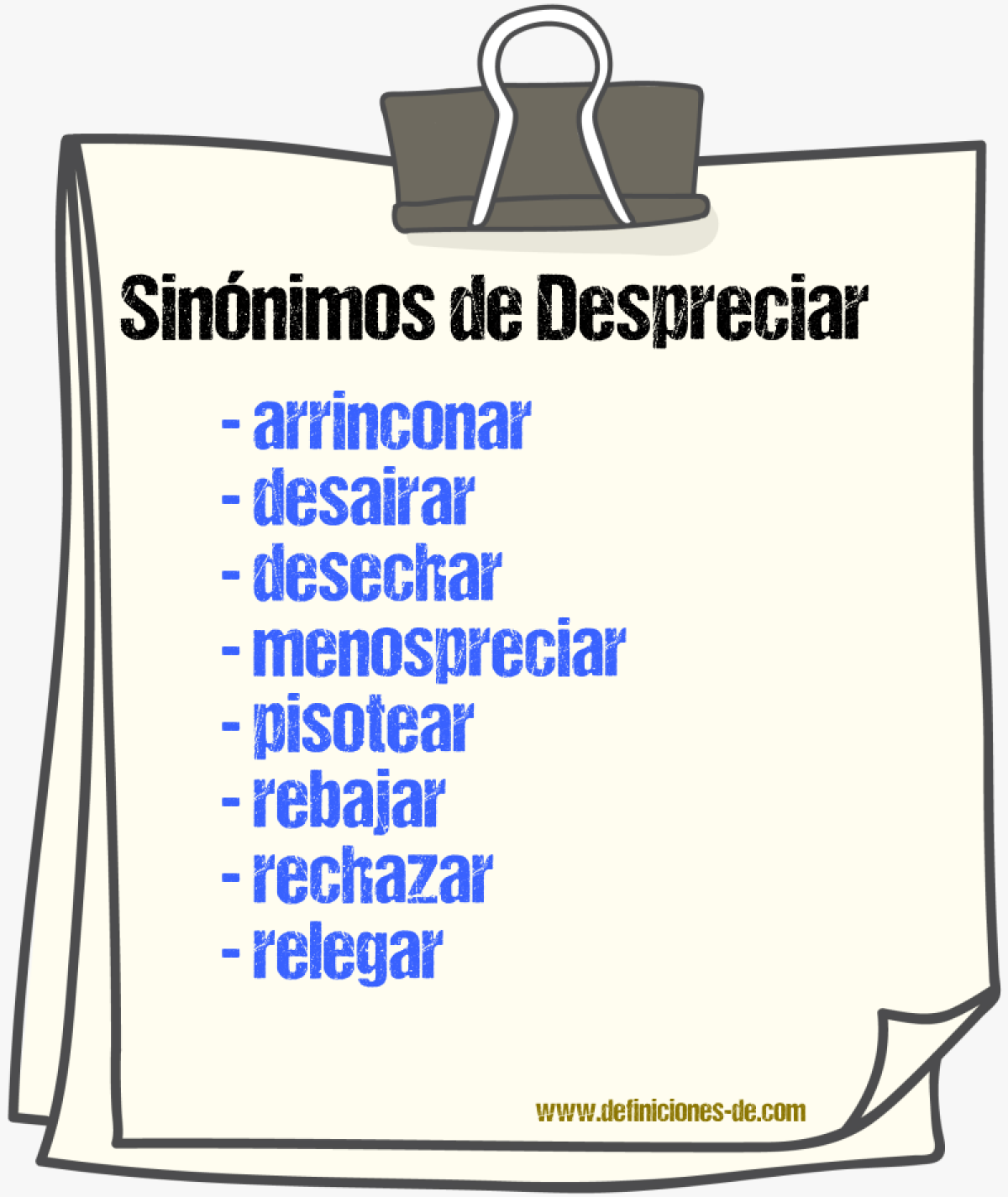 Sinnimos de despreciar