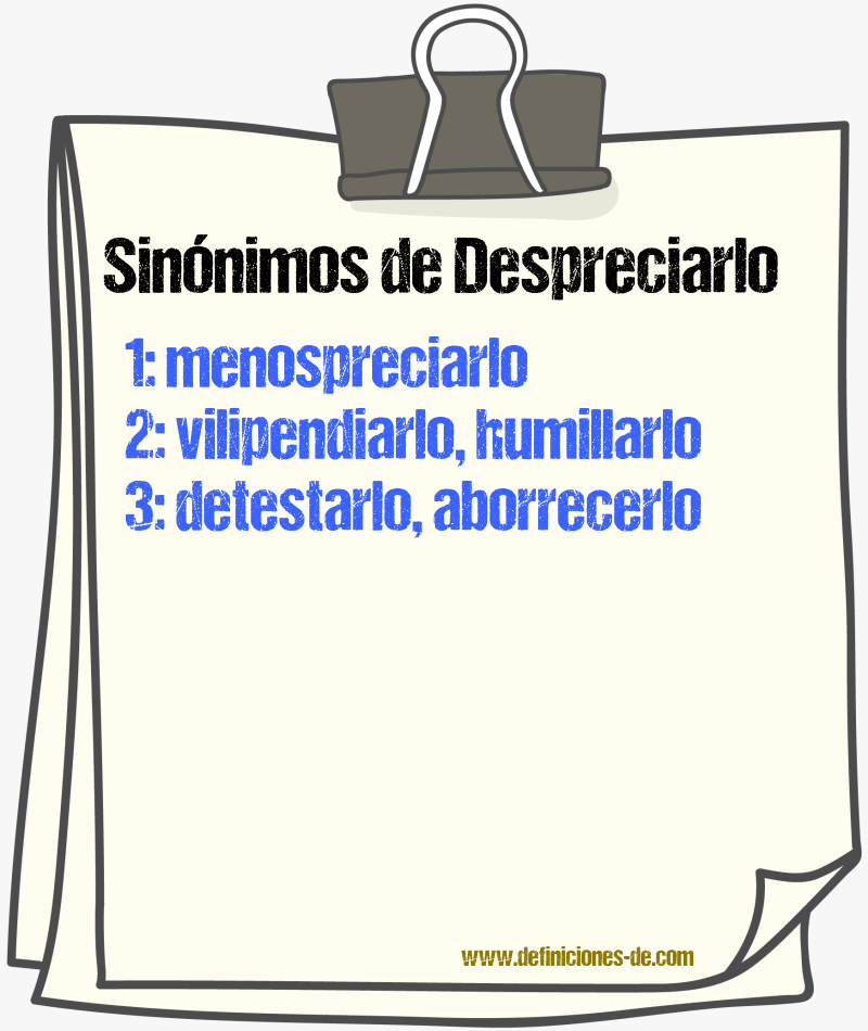 Sinónimos de despreciarlo