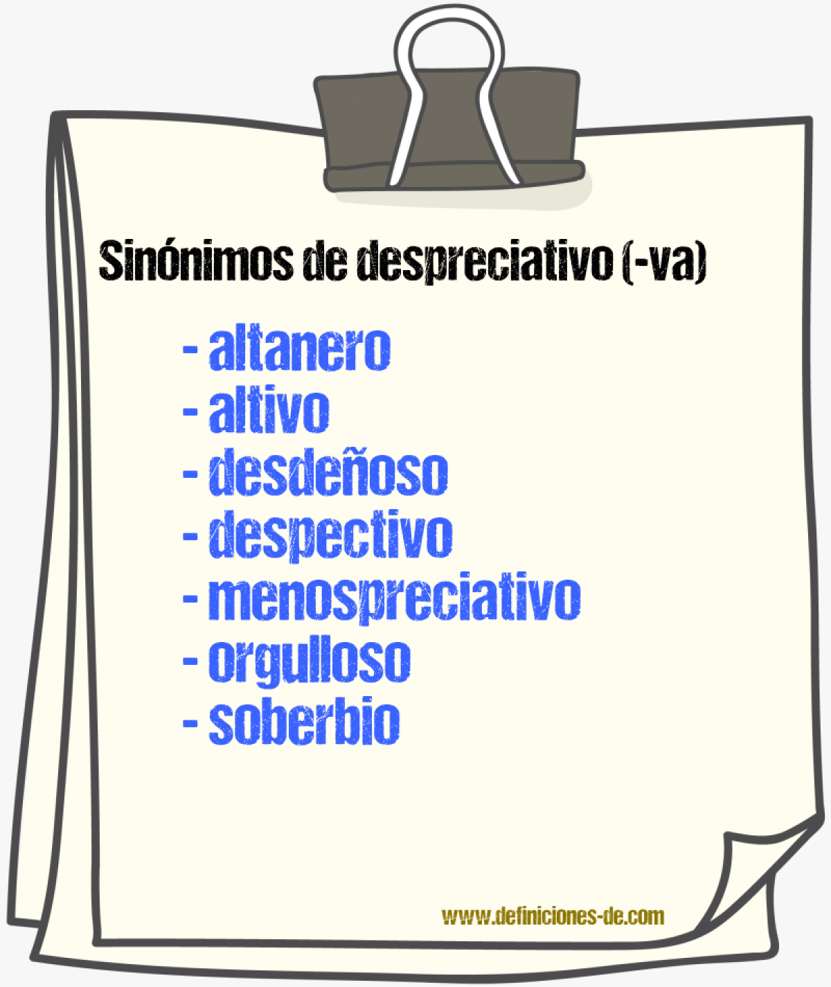 Sinnimos de despreciativo