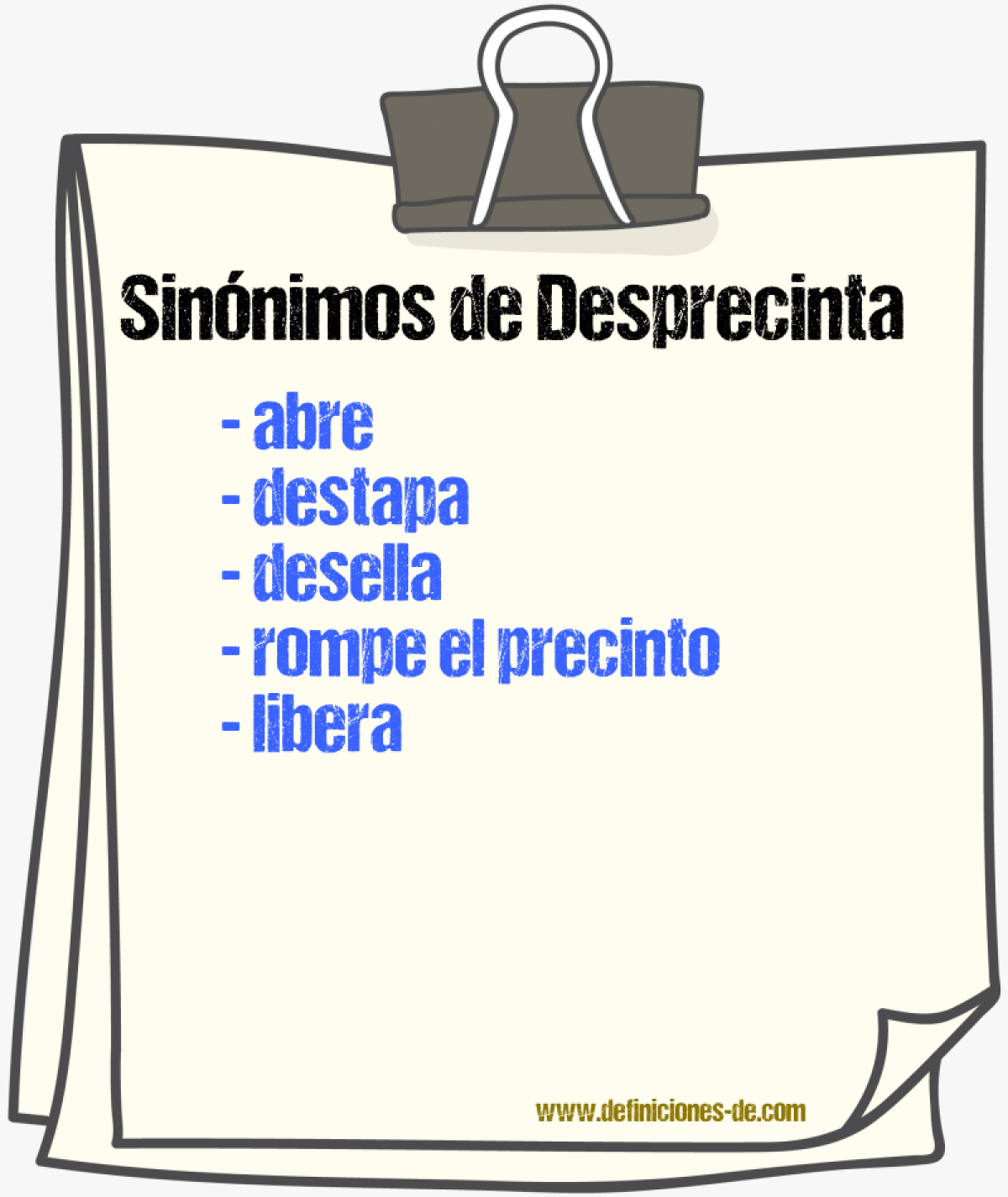 Sinónimos de desprecinta