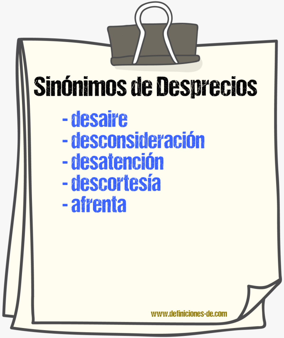 Sinónimos de desprecios