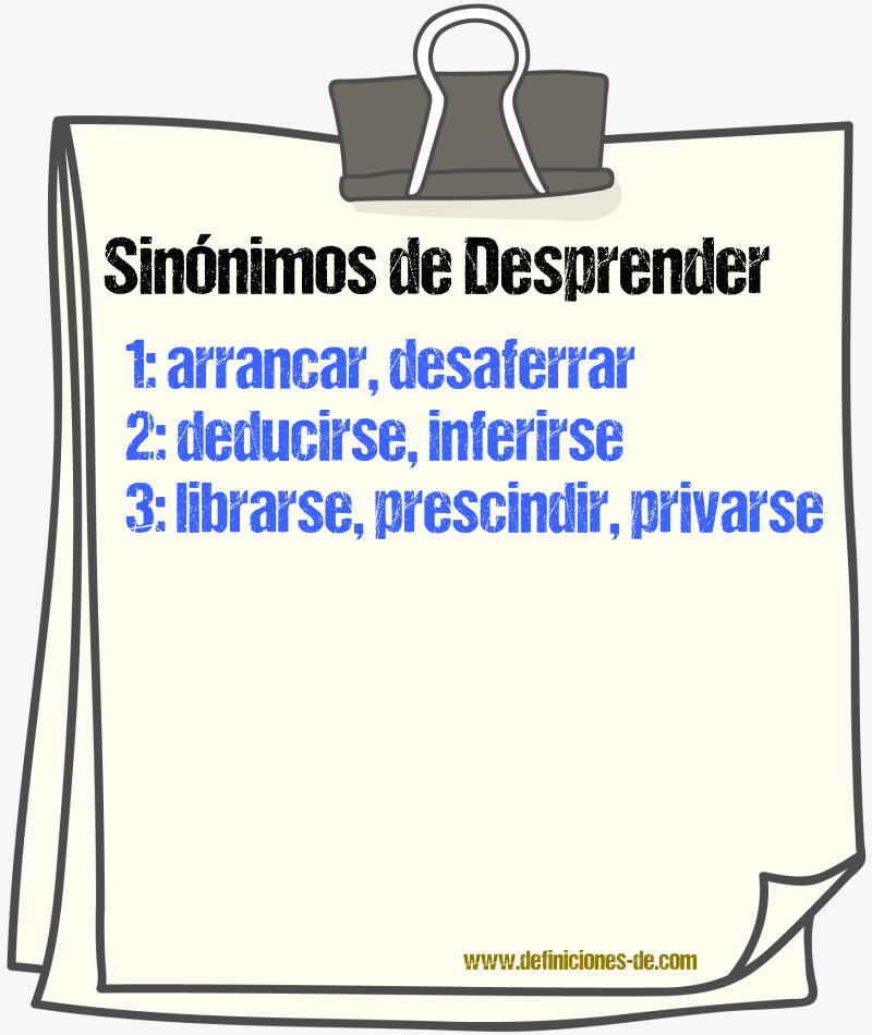 Sinnimos de desprender