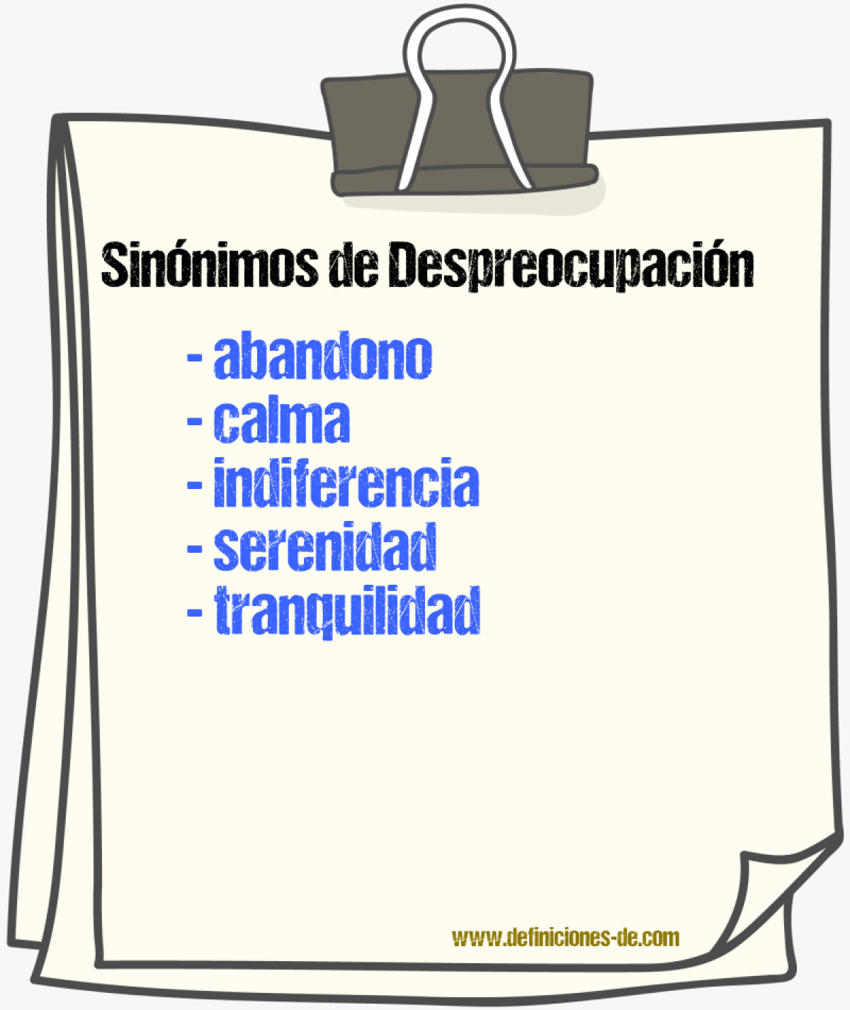 Sinnimos de despreocupacin