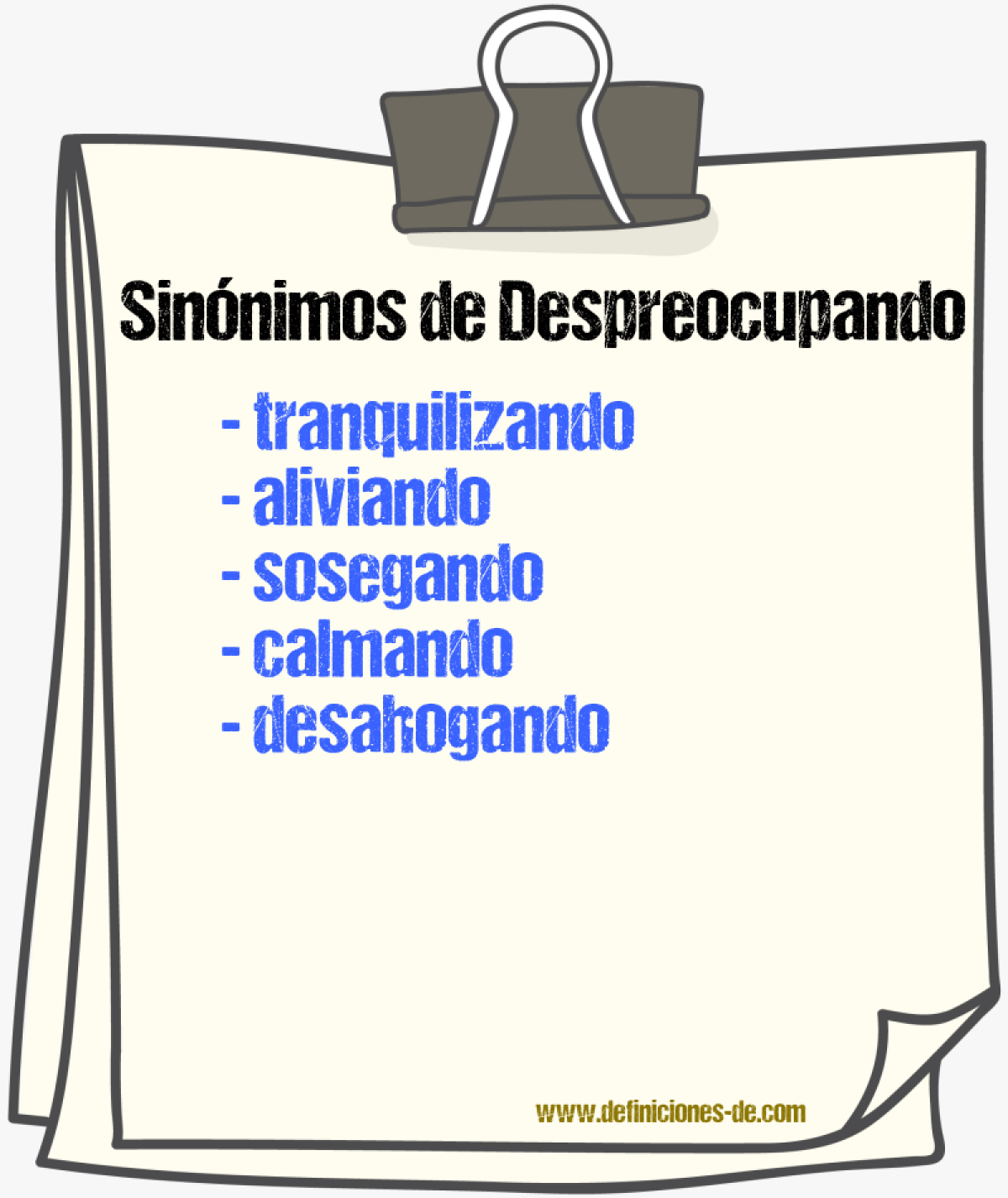 Sinónimos de despreocupando