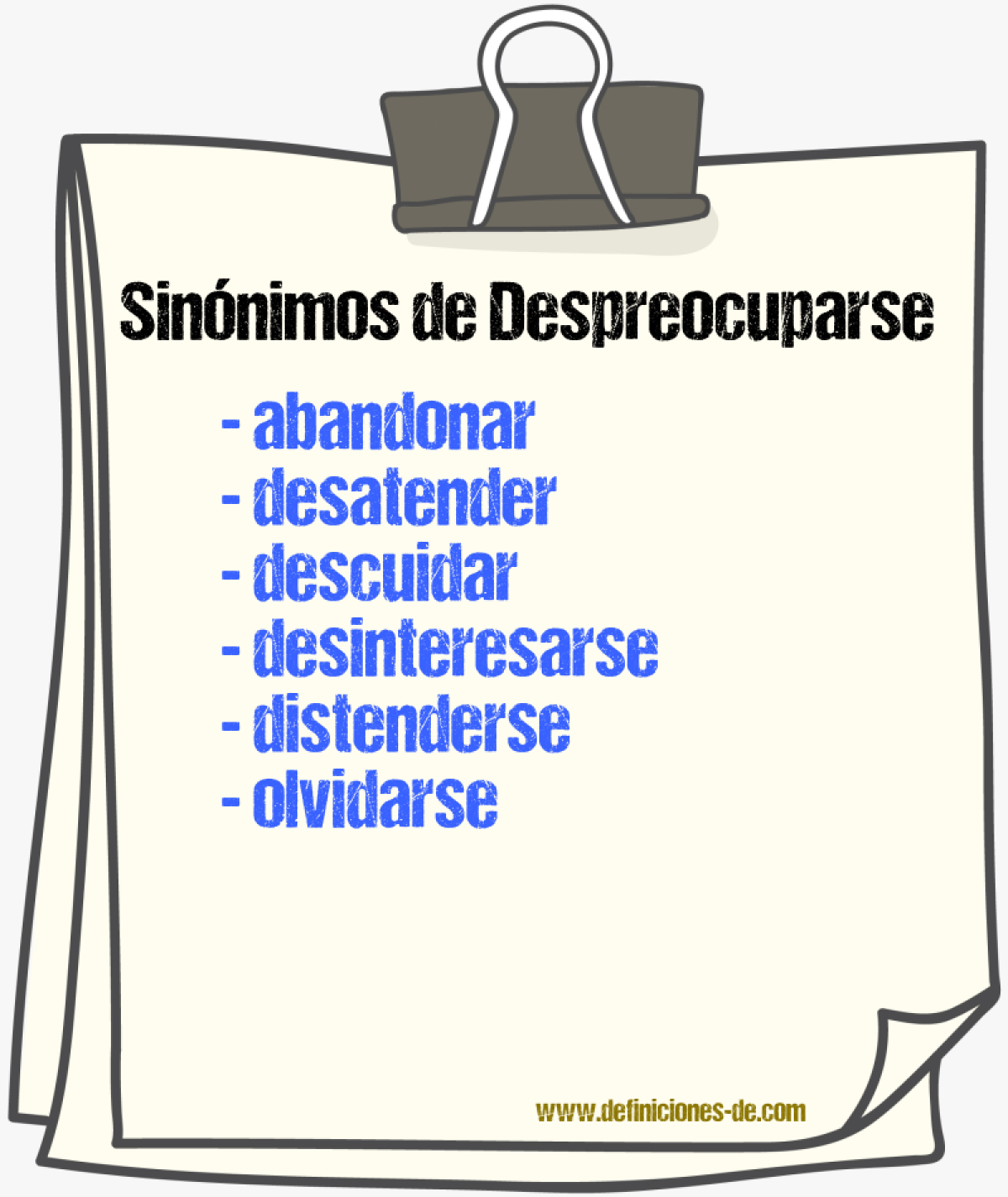 Sinnimos de despreocuparse