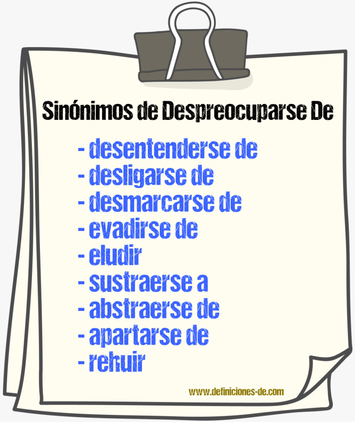Sinónimos de despreocuparse de