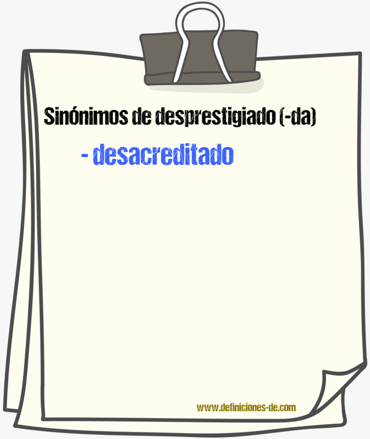 Sinnimos de desprestigiado