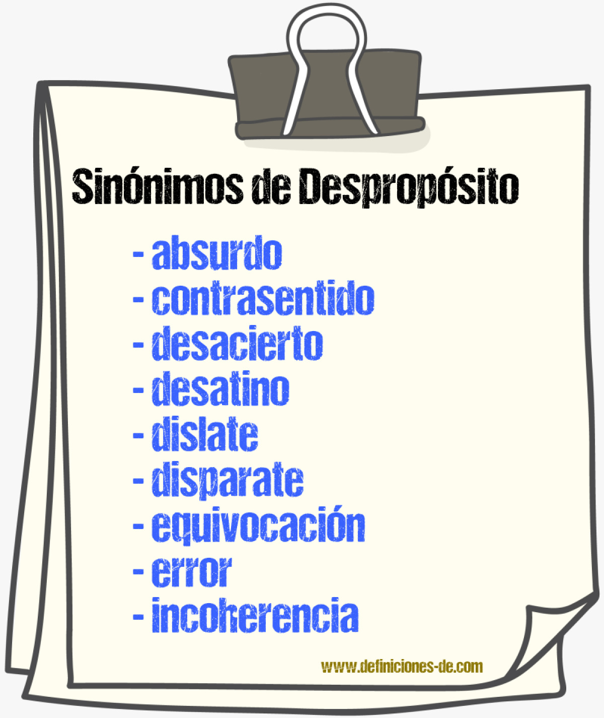 Sinnimos de despropsito