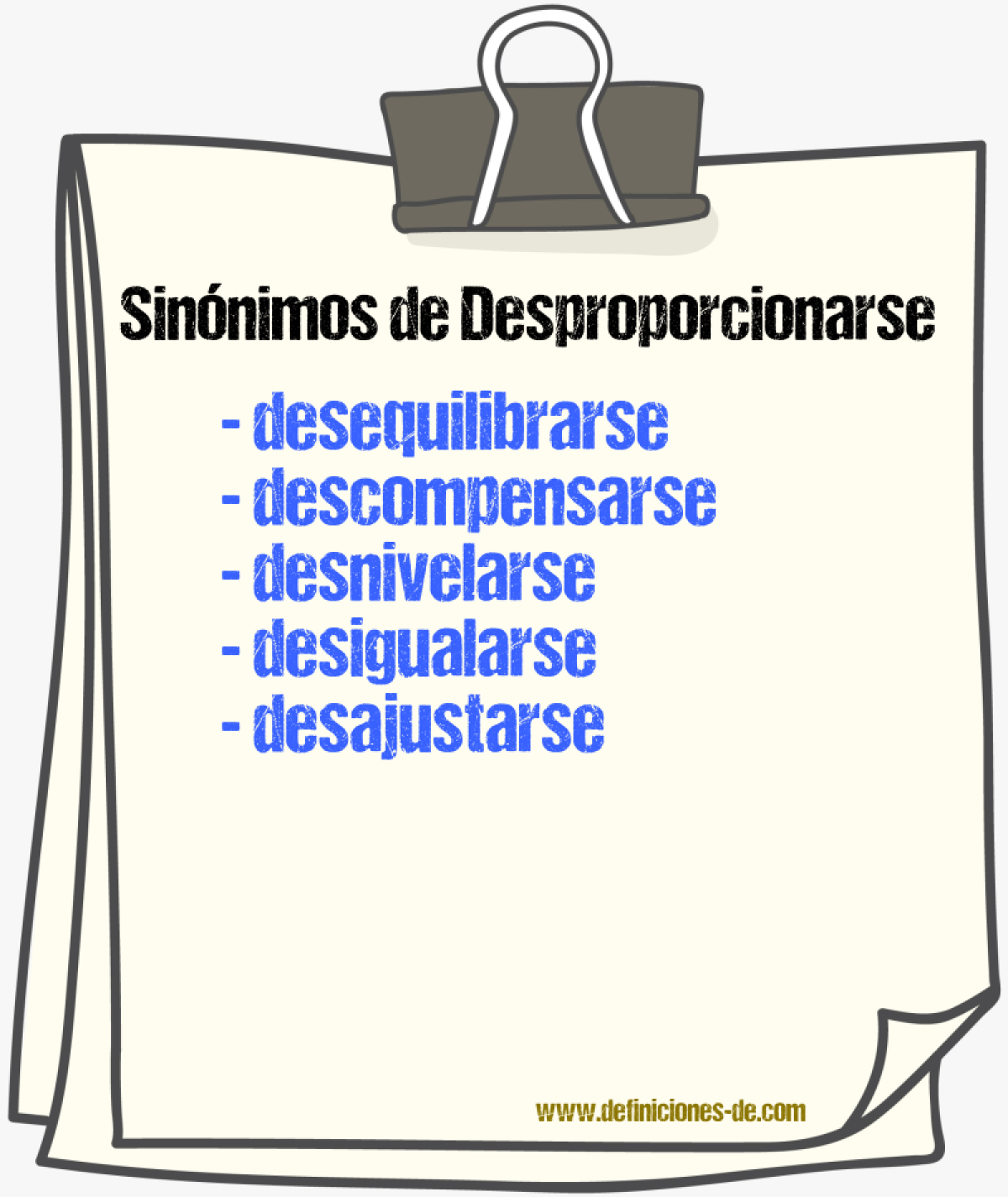 Sinónimos de desproporcionarse