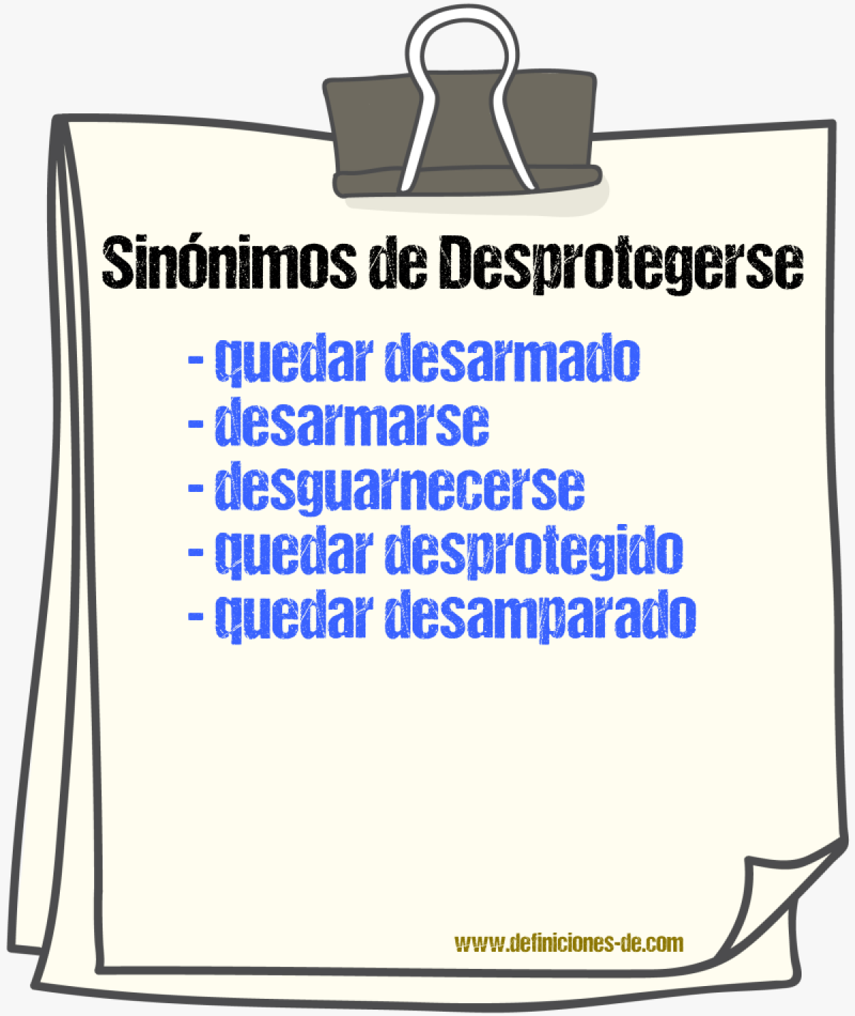 Sinónimos de desprotegerse