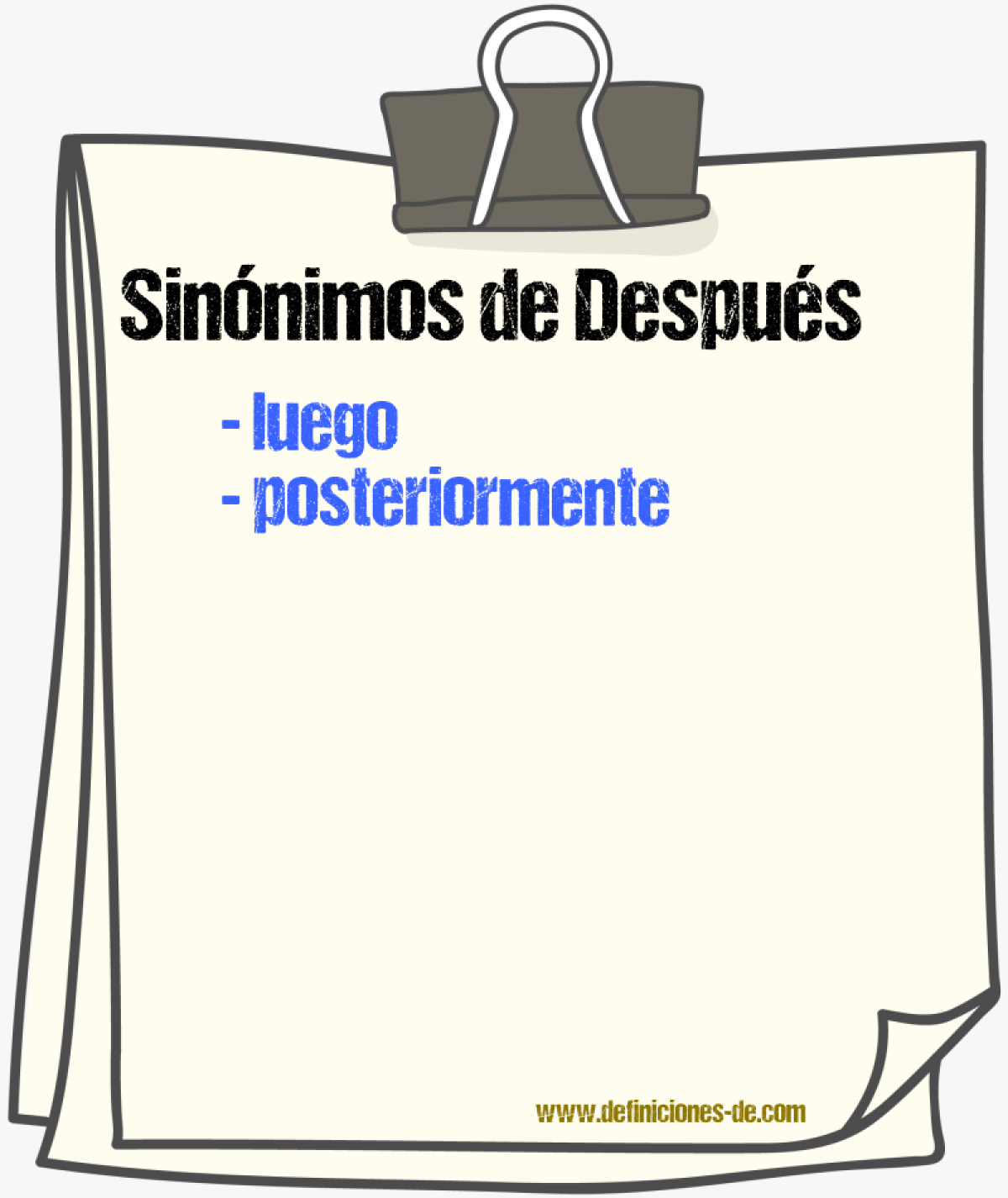 Sinnimos de despus