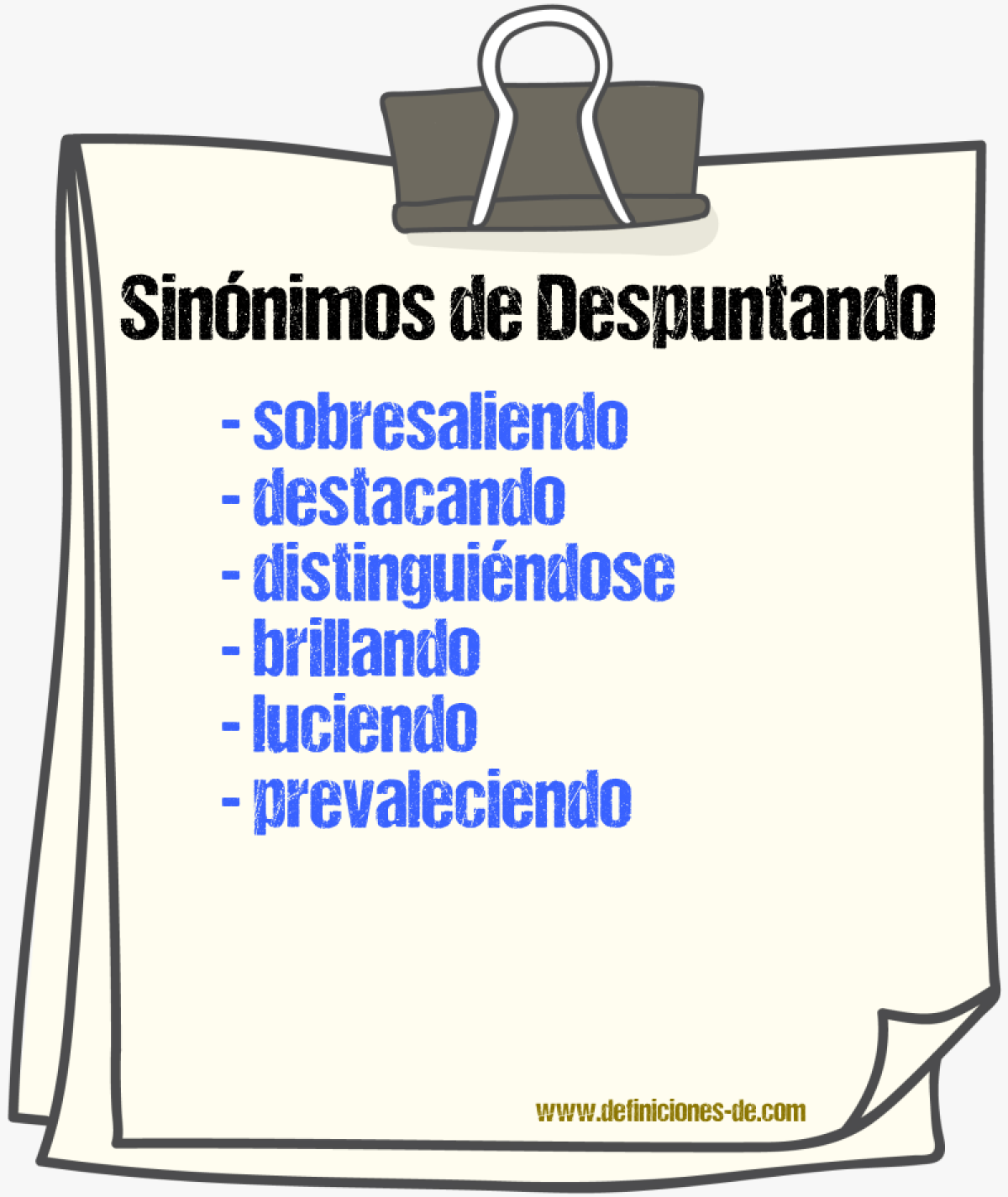 Sinónimos de despuntando