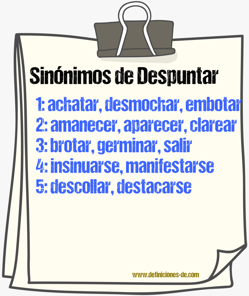 Sinnimos de despuntar