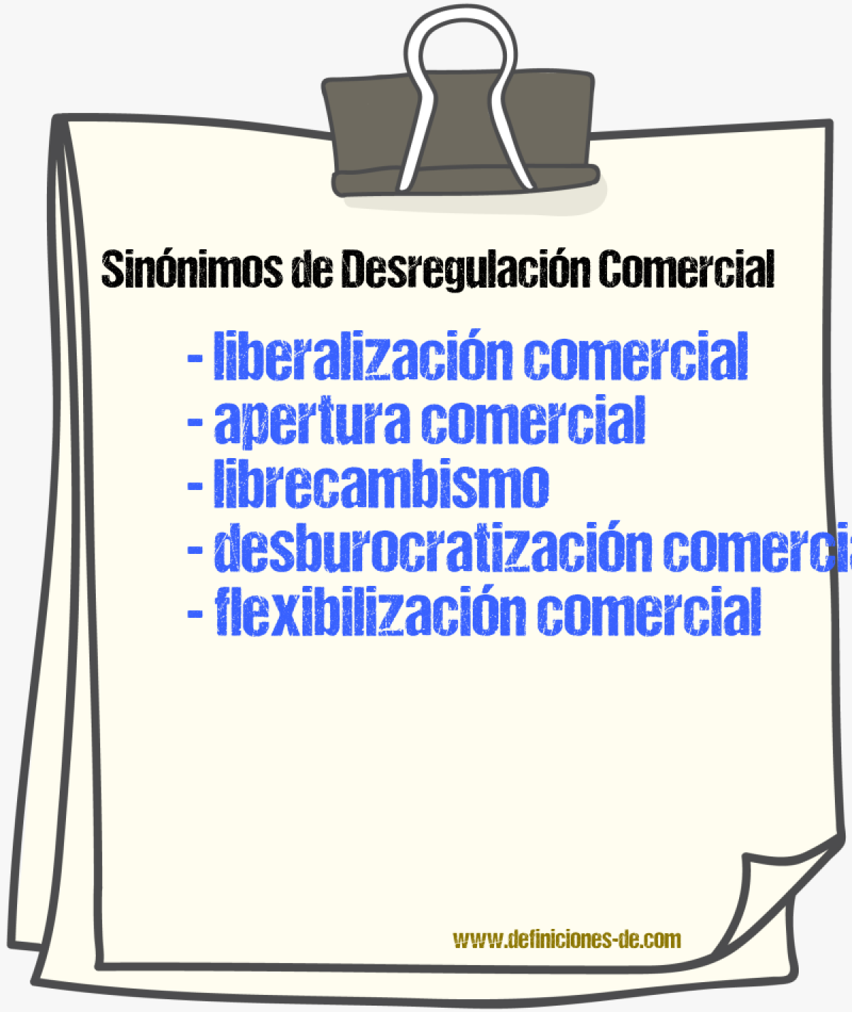 Sinónimos de desregulación comercial