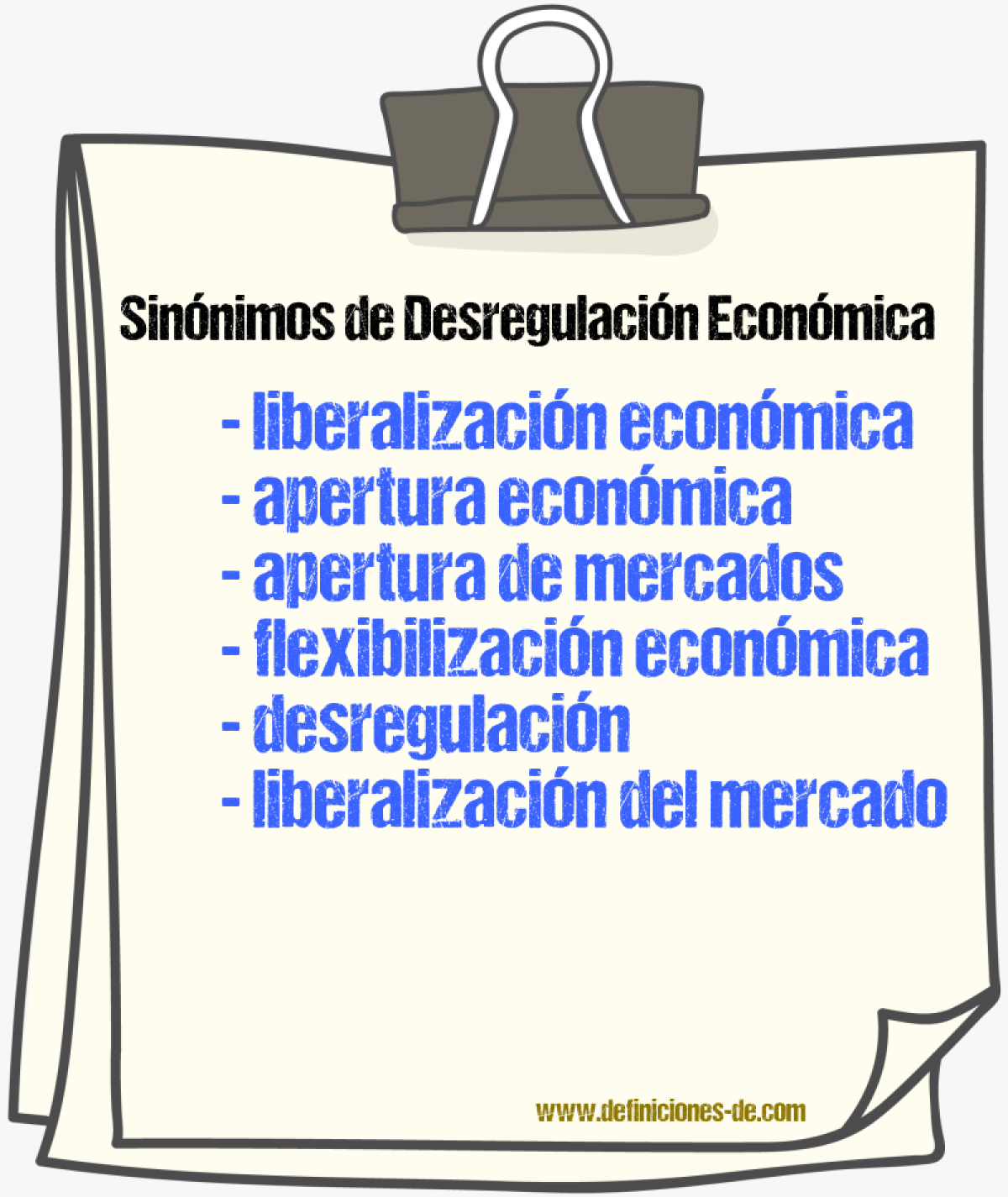 Sinónimos de desregulación económica