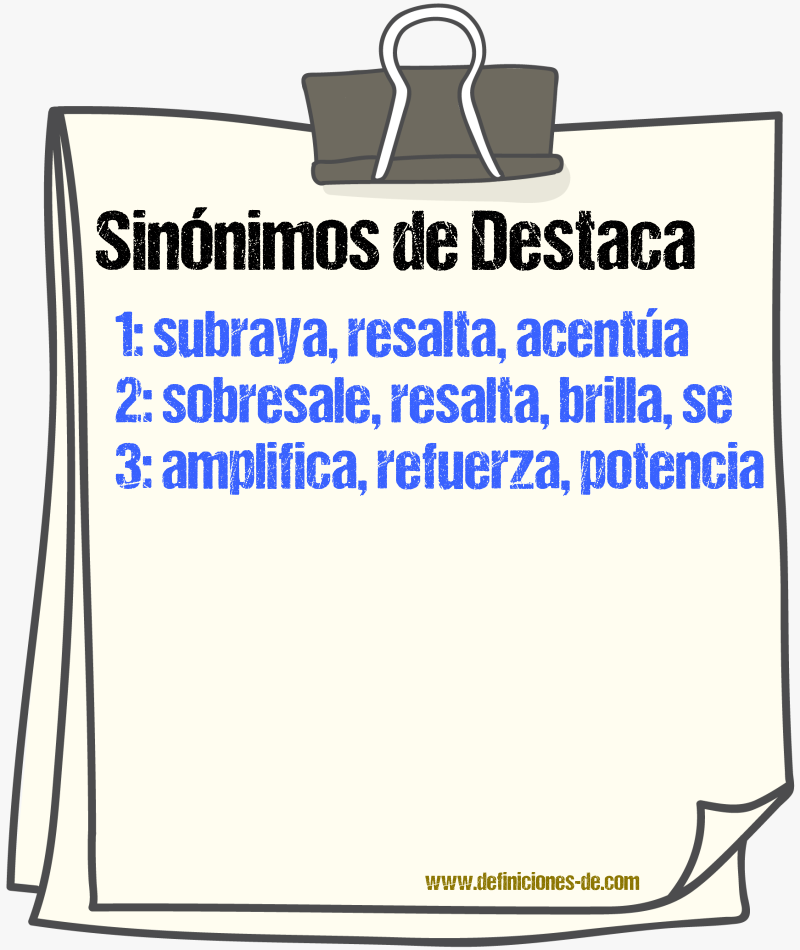Sinónimos de destaca