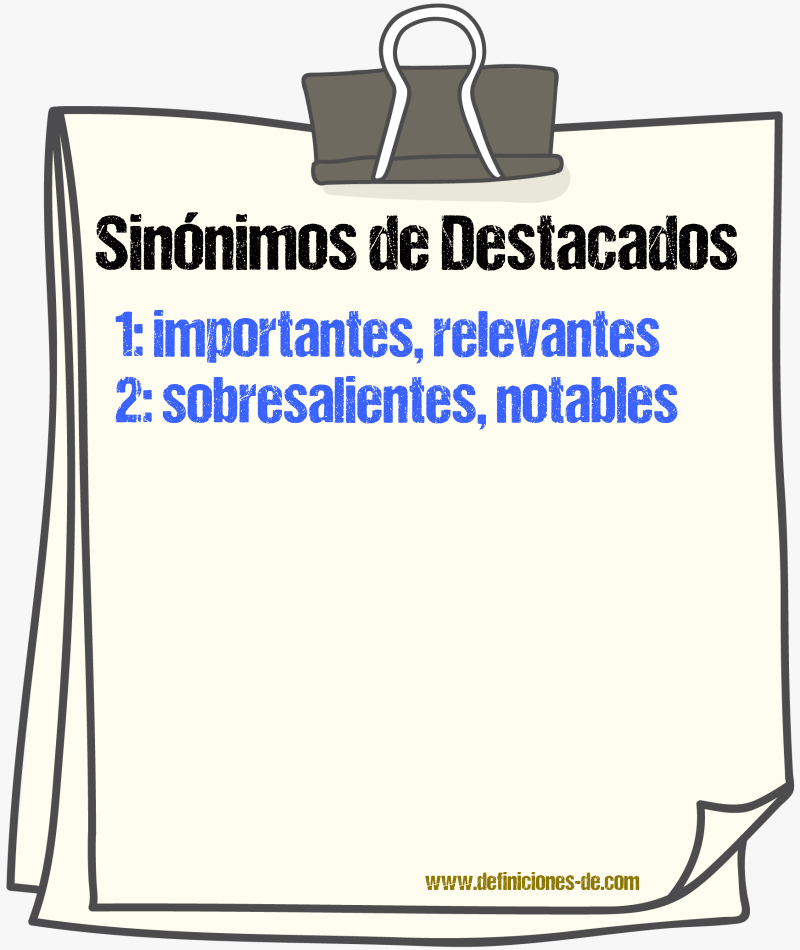 Sinónimos de destacados
