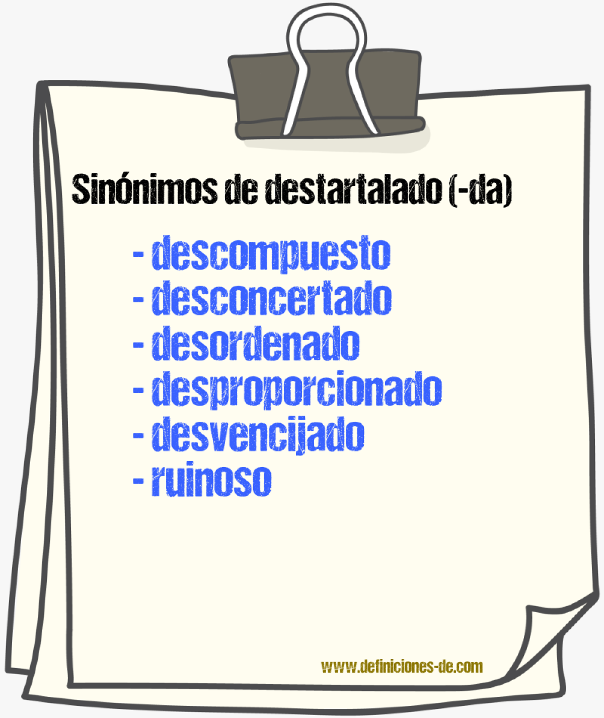 Sinnimos de destartalado