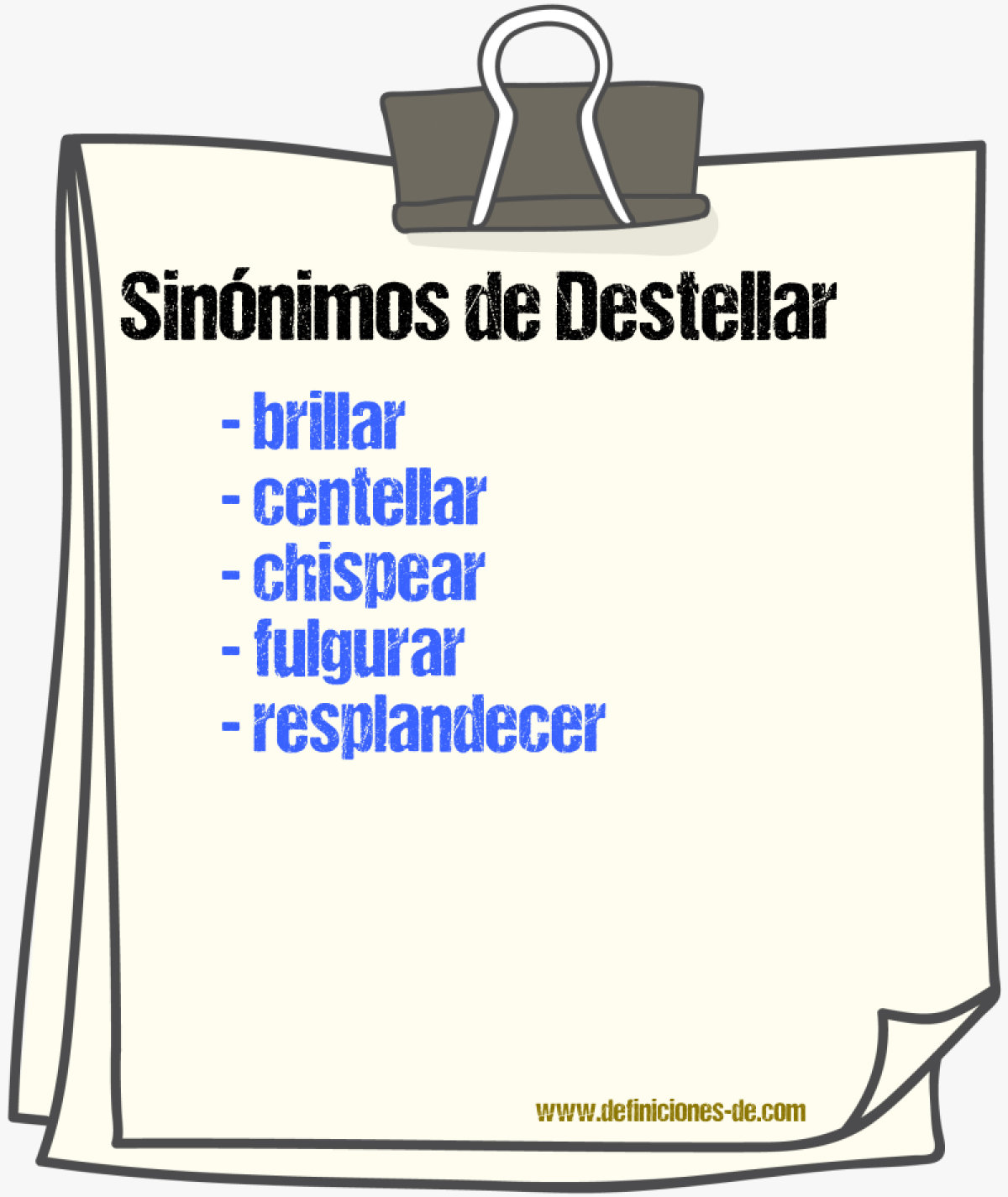 Sinnimos de destellar