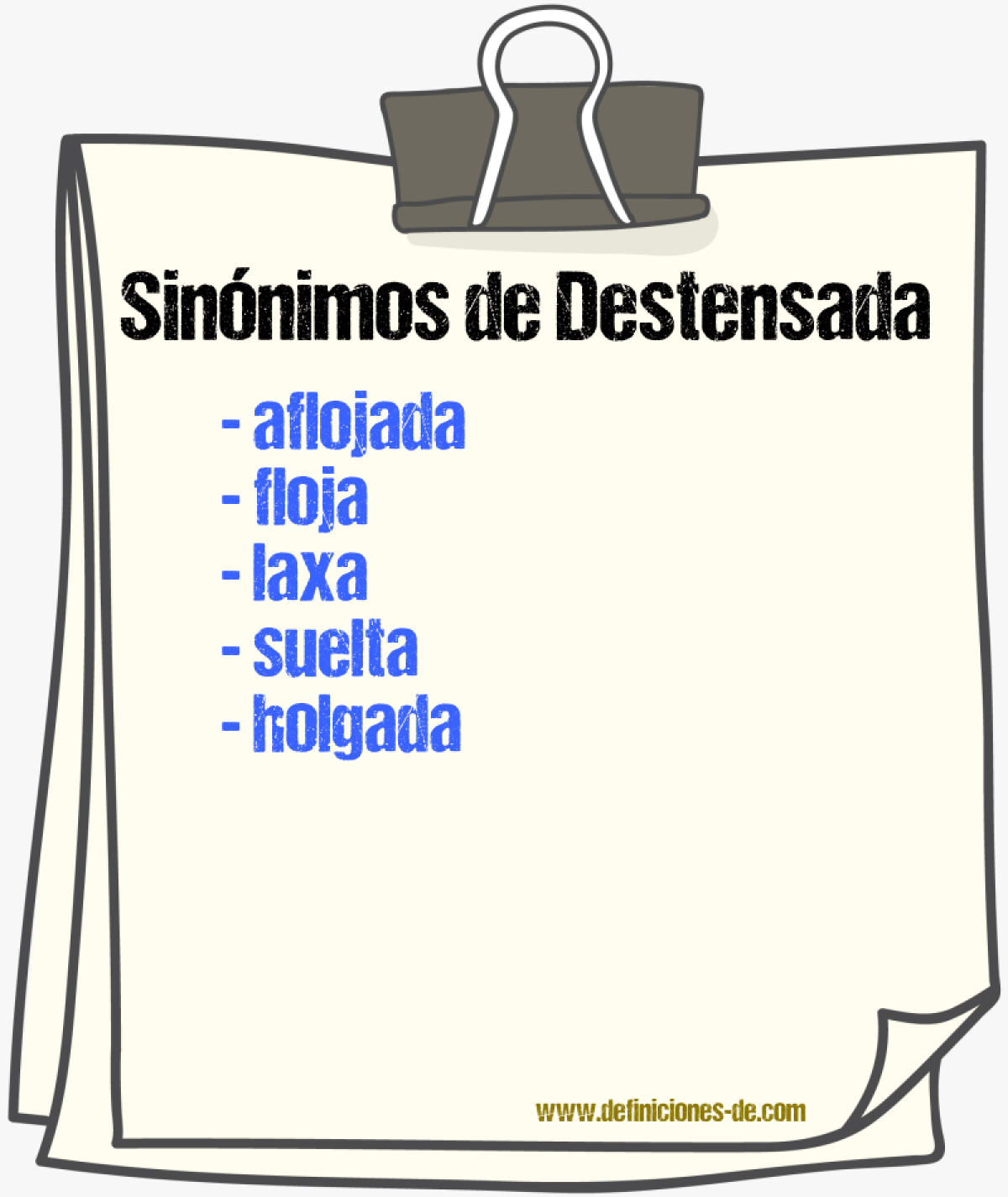 Sinónimos de destensada