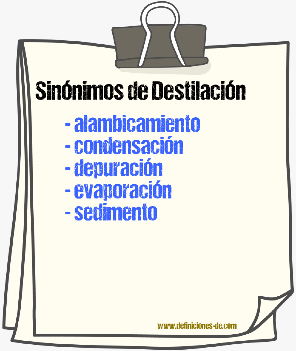 Sinnimos de destilacin