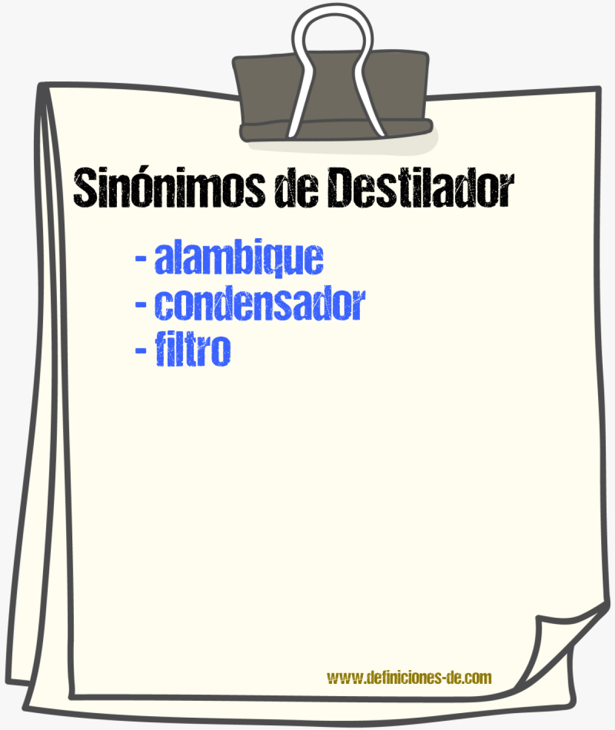 Sinnimos de destilador