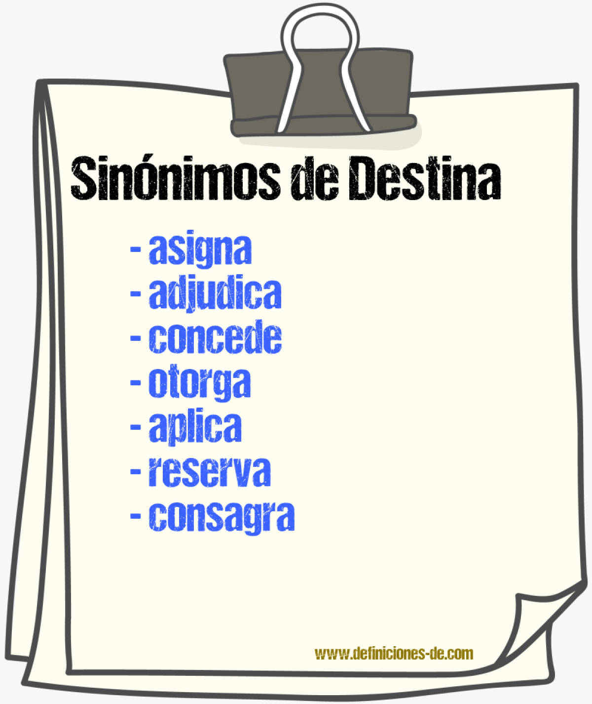 Sinónimos de destina