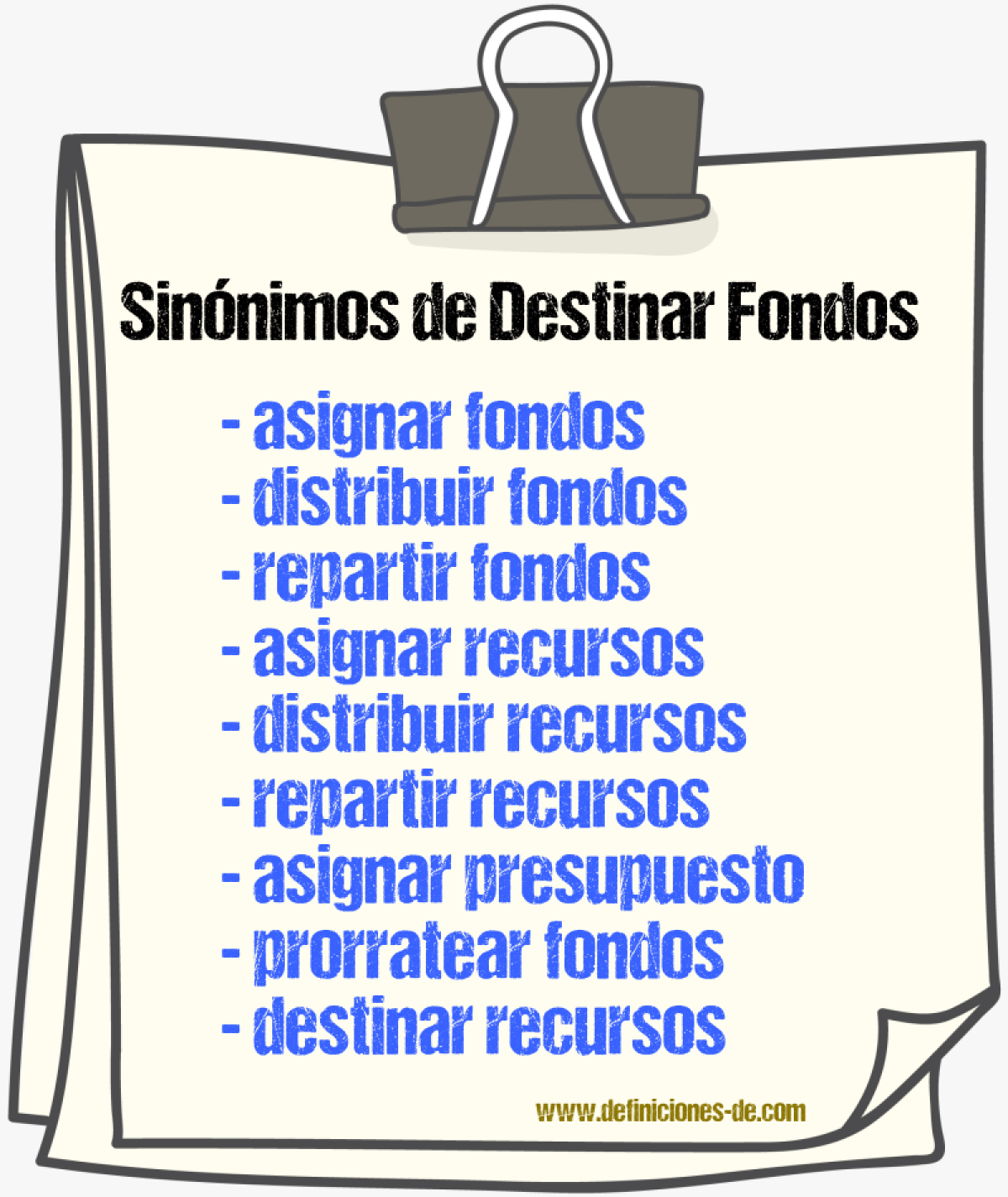 Sinónimos de destinar fondos