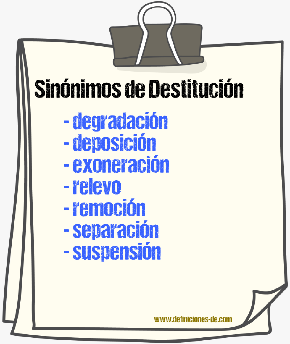 Sinnimos de destitucin