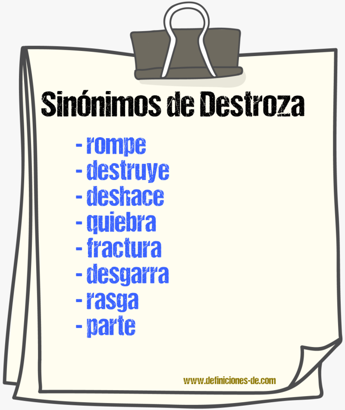 Sinónimos de destroza