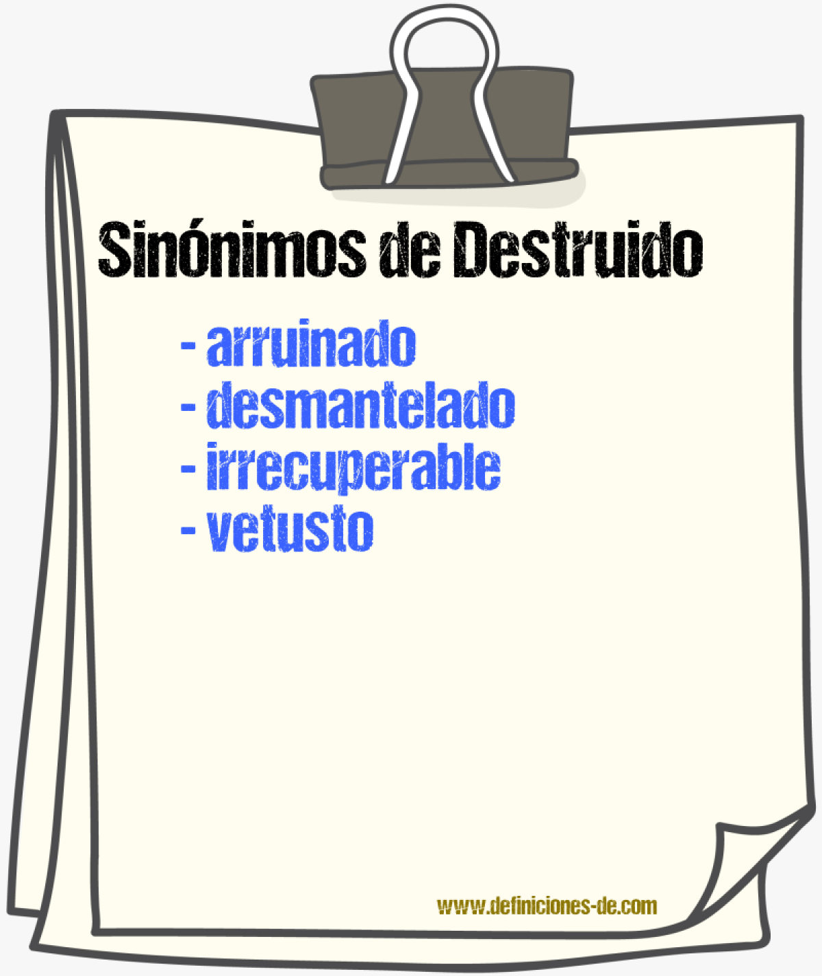 Sinnimos de destruido