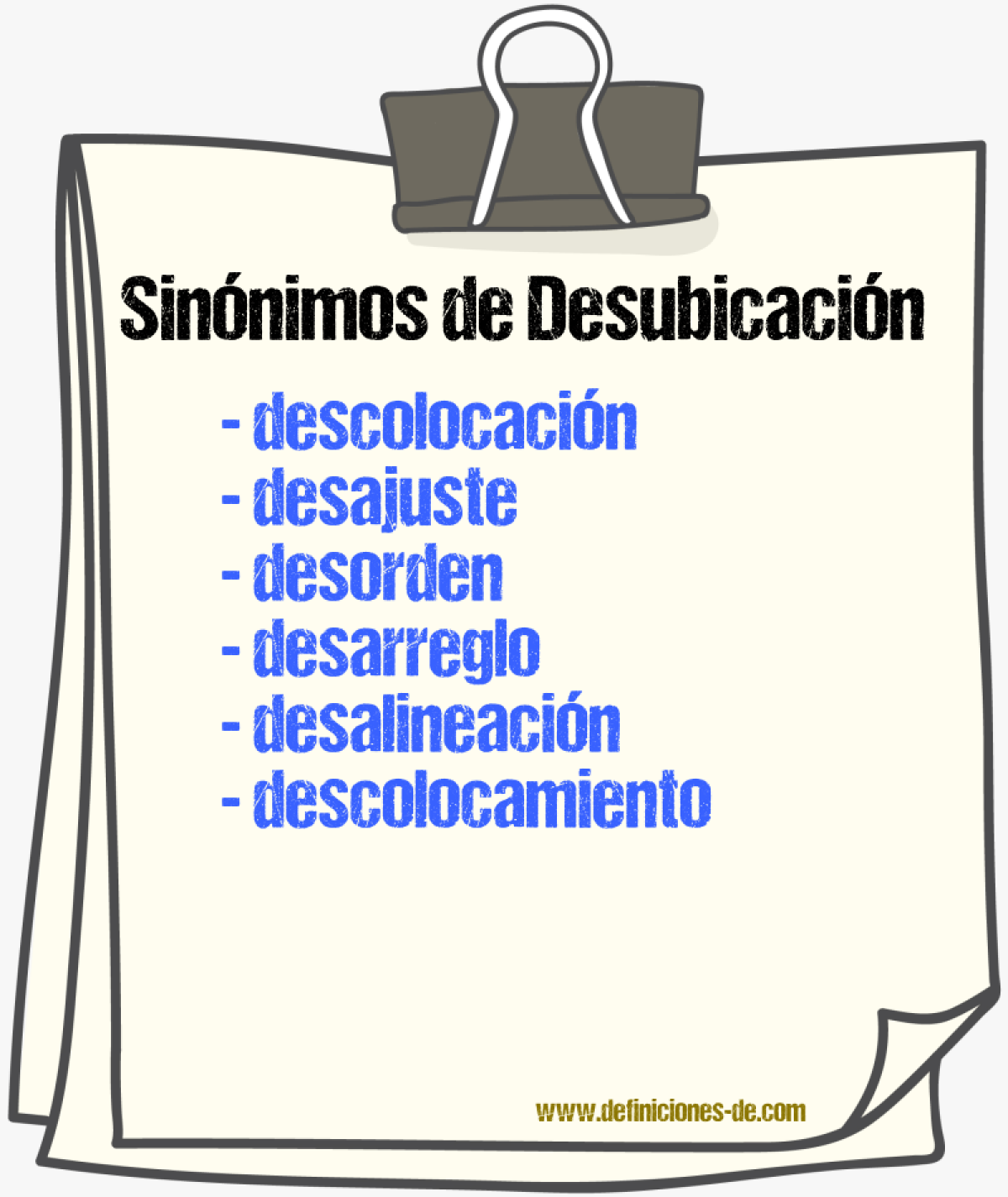 Sinónimos de desubicación