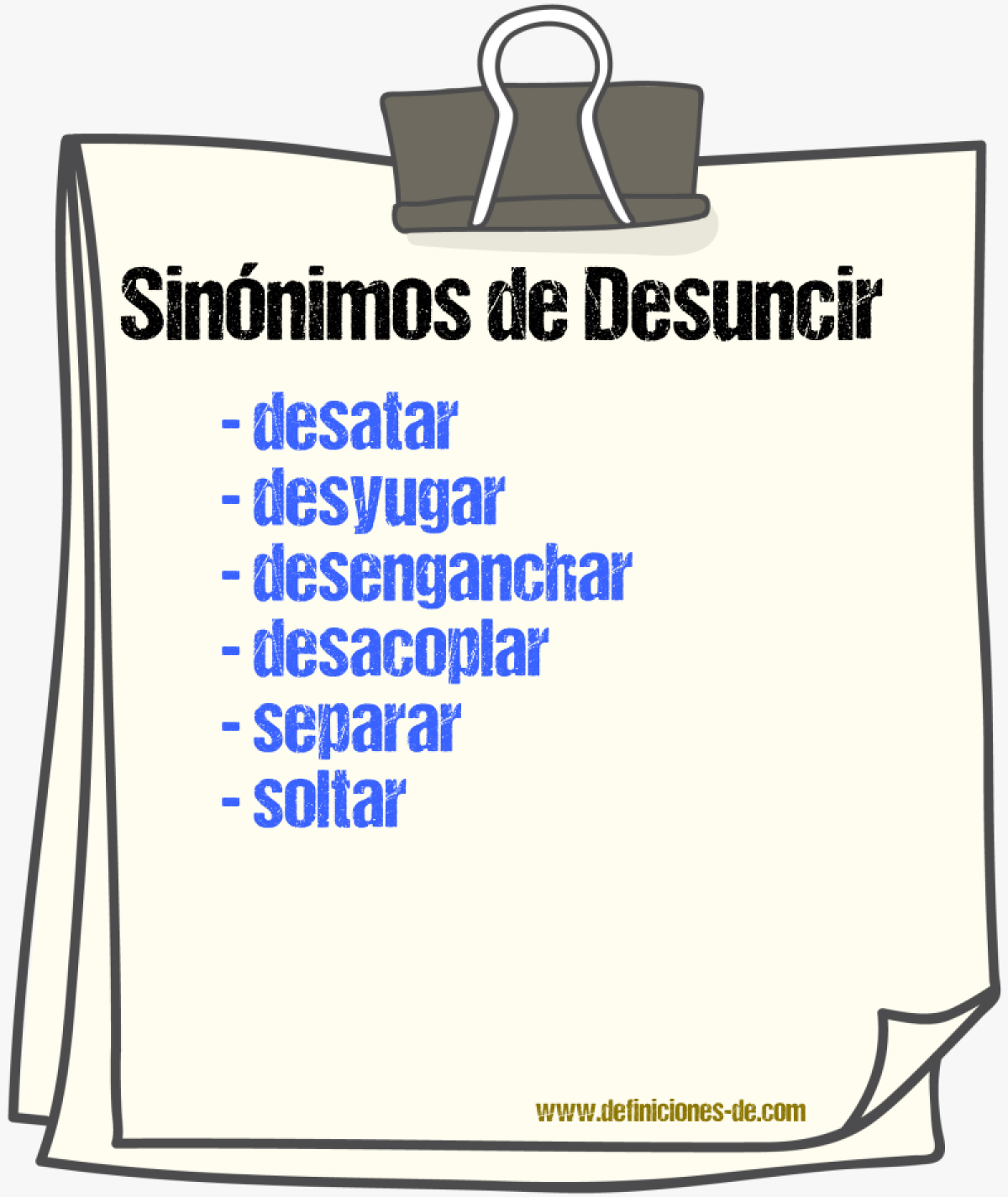 Sinónimos de desuncir
